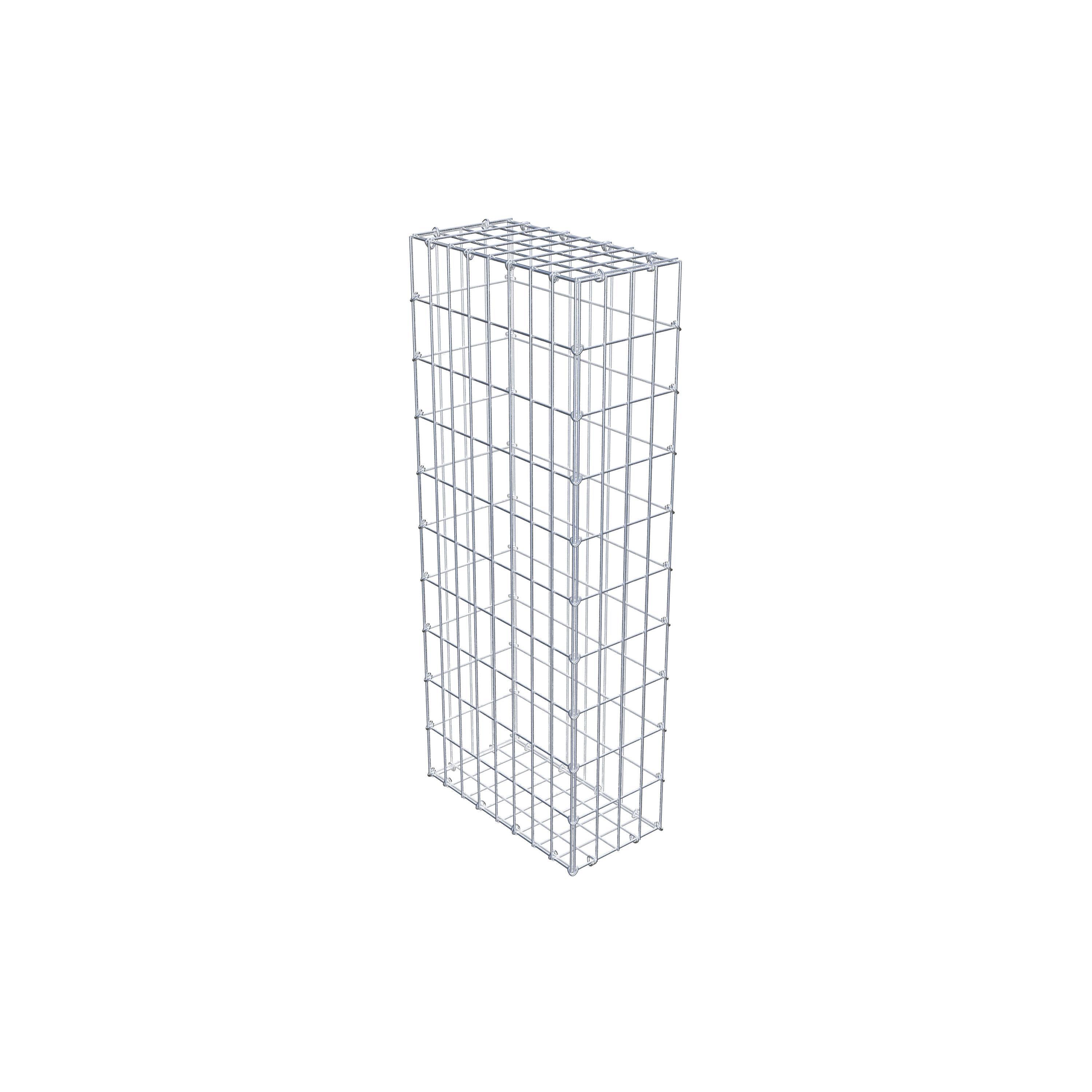 Gabion 100 cm x 40 cm x 20 cm (L x H x P), maille 5 cm x 10 cm, anneau en C