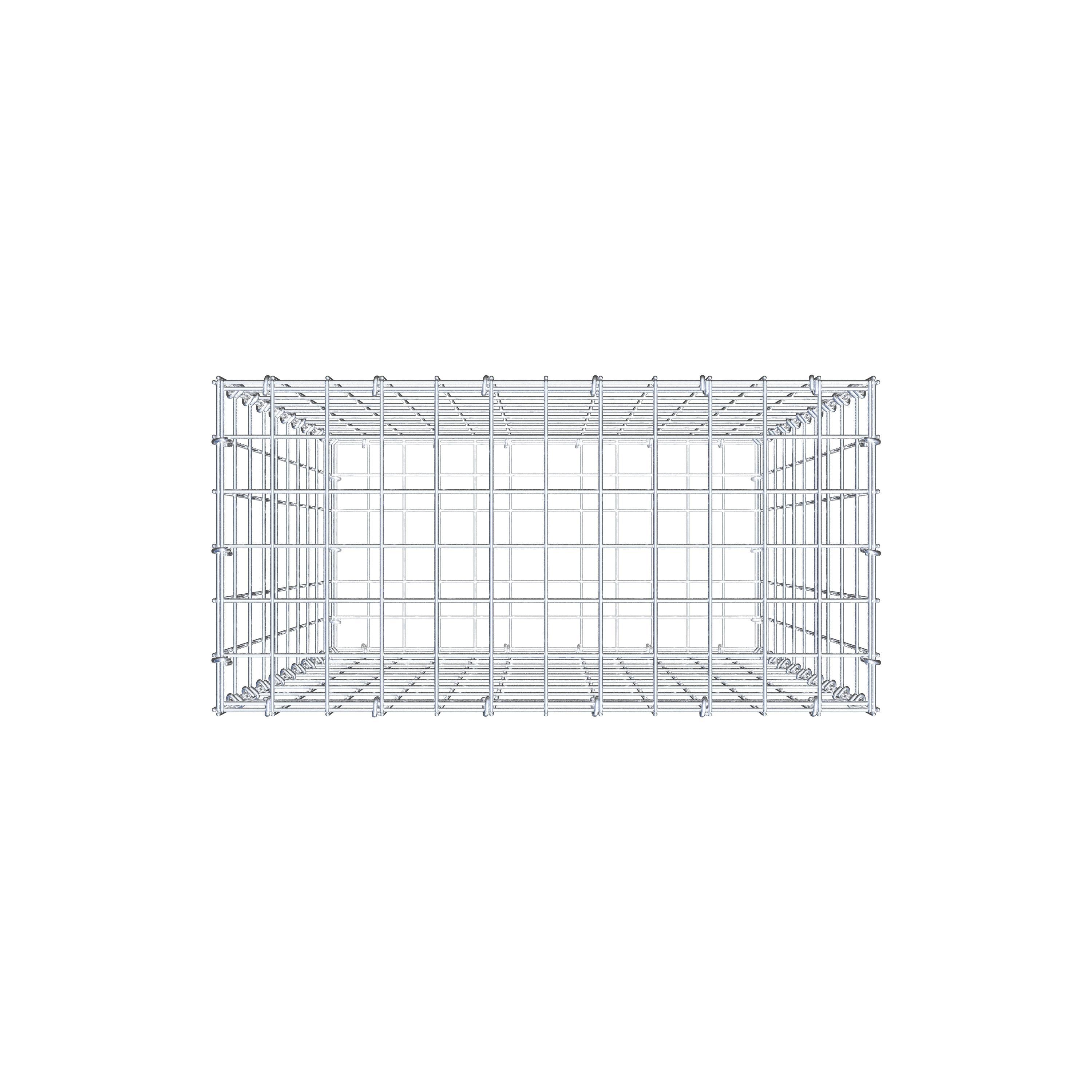 Gabion 100 cm x 60 cm x 30 cm (L x H x P), maille 5 cm x 10 cm, anneau en C