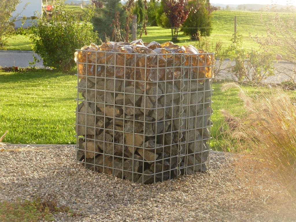 Colonne gabion carrée 37 cm x 37 cm, hauteur 80 cm, MW 5 cm x 5 cm