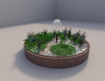 Gabion verhoogde vijver rond, buitendiameter 382 cm, hoogte 50 cm, maaswijdte 5 x 5 cm, wanddikte 15 cm