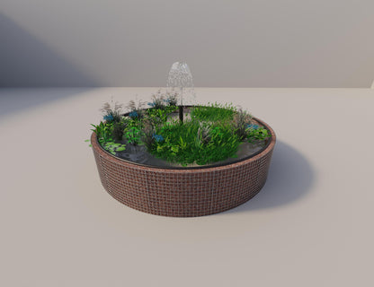 Gabion étang surélevé rond, diamètre extérieur 382 cm, hauteur 80 cm, mailles 5 x 5 cm, épaisseur de paroi 15 cm