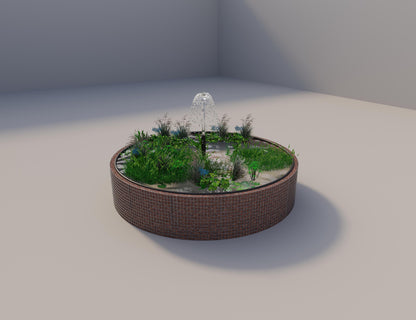 Gabion étang surélevé rond, diamètre extérieur 382 cm, hauteur 80 cm, mailles 5 x 5 cm, épaisseur de paroi 15 cm