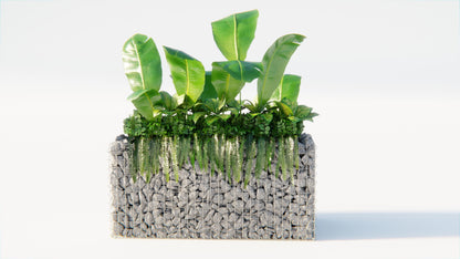 Lit surélevé carré 130 cm x 60 cm x 60 cm (L x H x P), mailles 5 x 10 cm, épaisseur des parois 10 cm