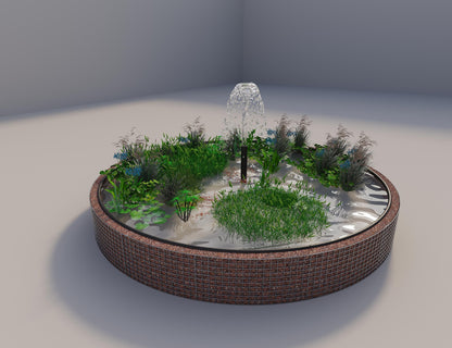 Gabion verhoogde vijver rond, buitendiameter 412 cm, hoogte 50 cm, maaswijdte 5 x 5 cm, wanddikte 15 cm