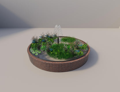 Gabion verhoogde vijver rond, buitendiameter 412 cm, hoogte 50 cm, maaswijdte 5 x 5 cm, wanddikte 15 cm