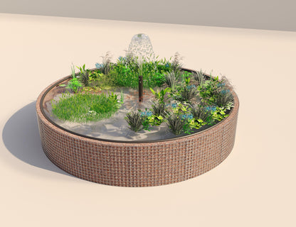 Gabion-dam, rund, ydre diameter 412 cm, højde 80 cm, maskestørrelse 5 x 5 cm, vægtykkelse 15 cm