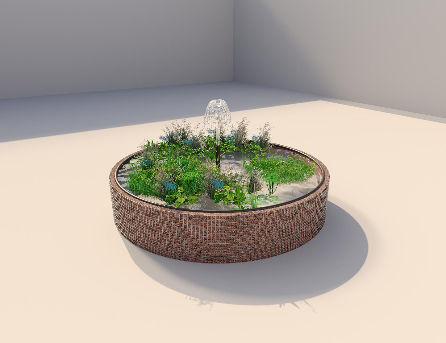 Gabion-dam, rund, ydre diameter 412 cm, højde 80 cm, maskestørrelse 5 x 5 cm, vægtykkelse 15 cm