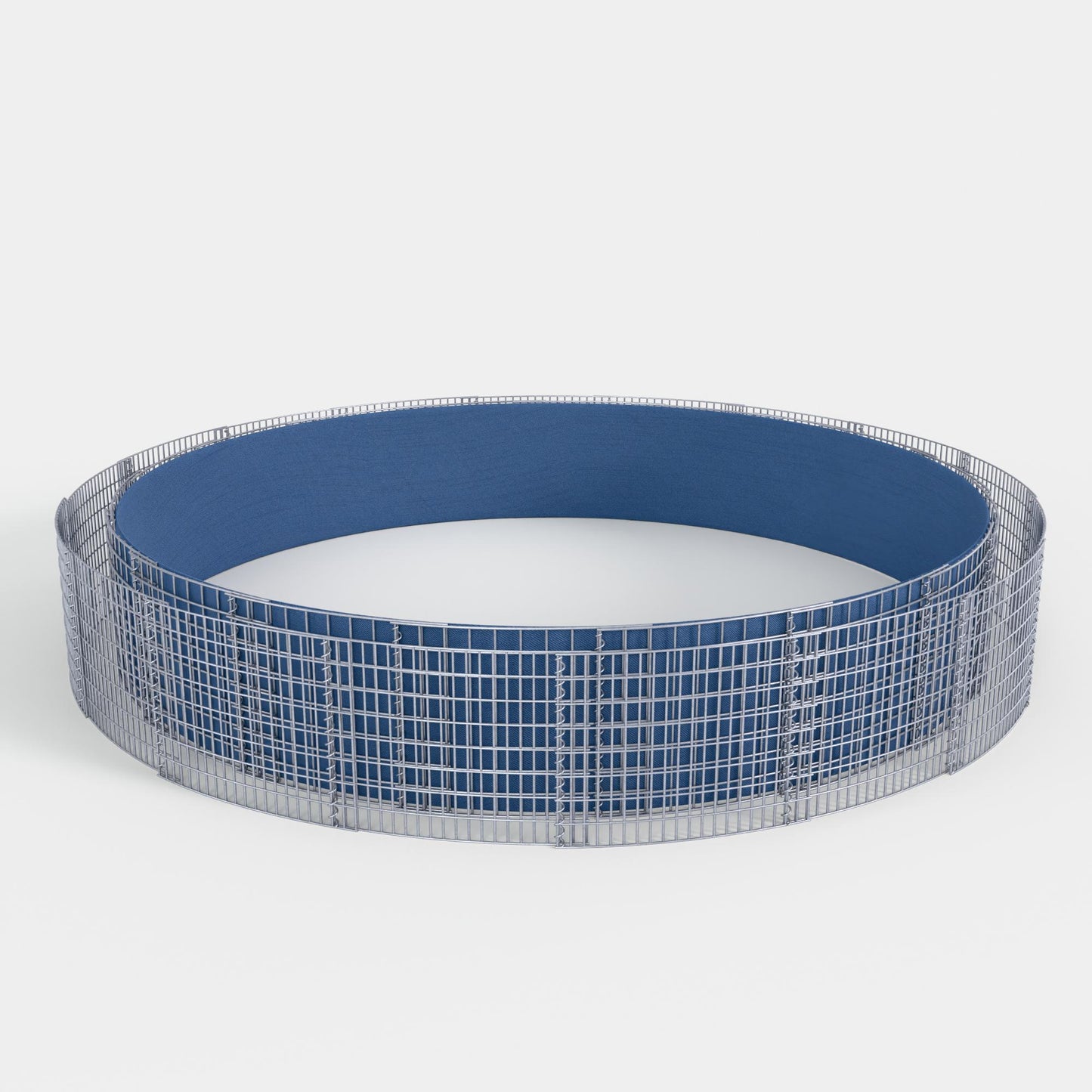 Canteiro elevado redondo, diâmetro externo 502 cm, altura 50 cm, tamanho da malha 5 x 10 cm, espessura da parede 15 cm