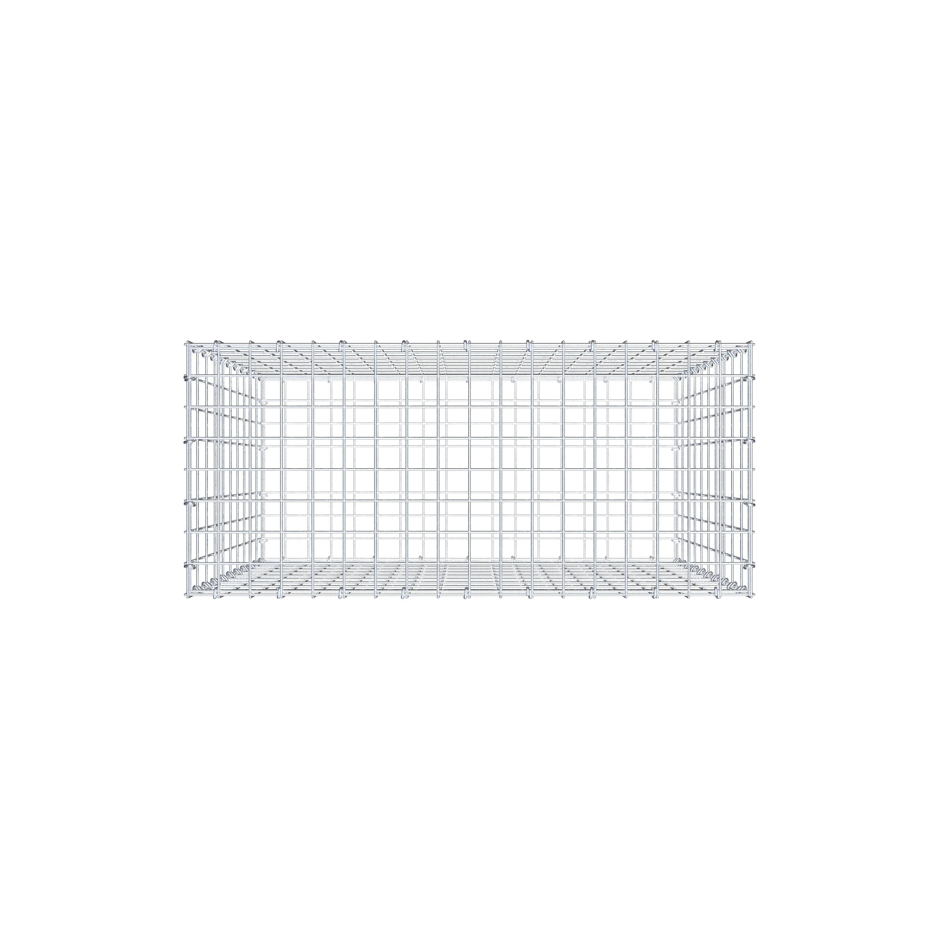 Gabion 100 cm x 90 cm x 40 cm (L x H x P), maillage 5 cm x 10 cm, anneau en C