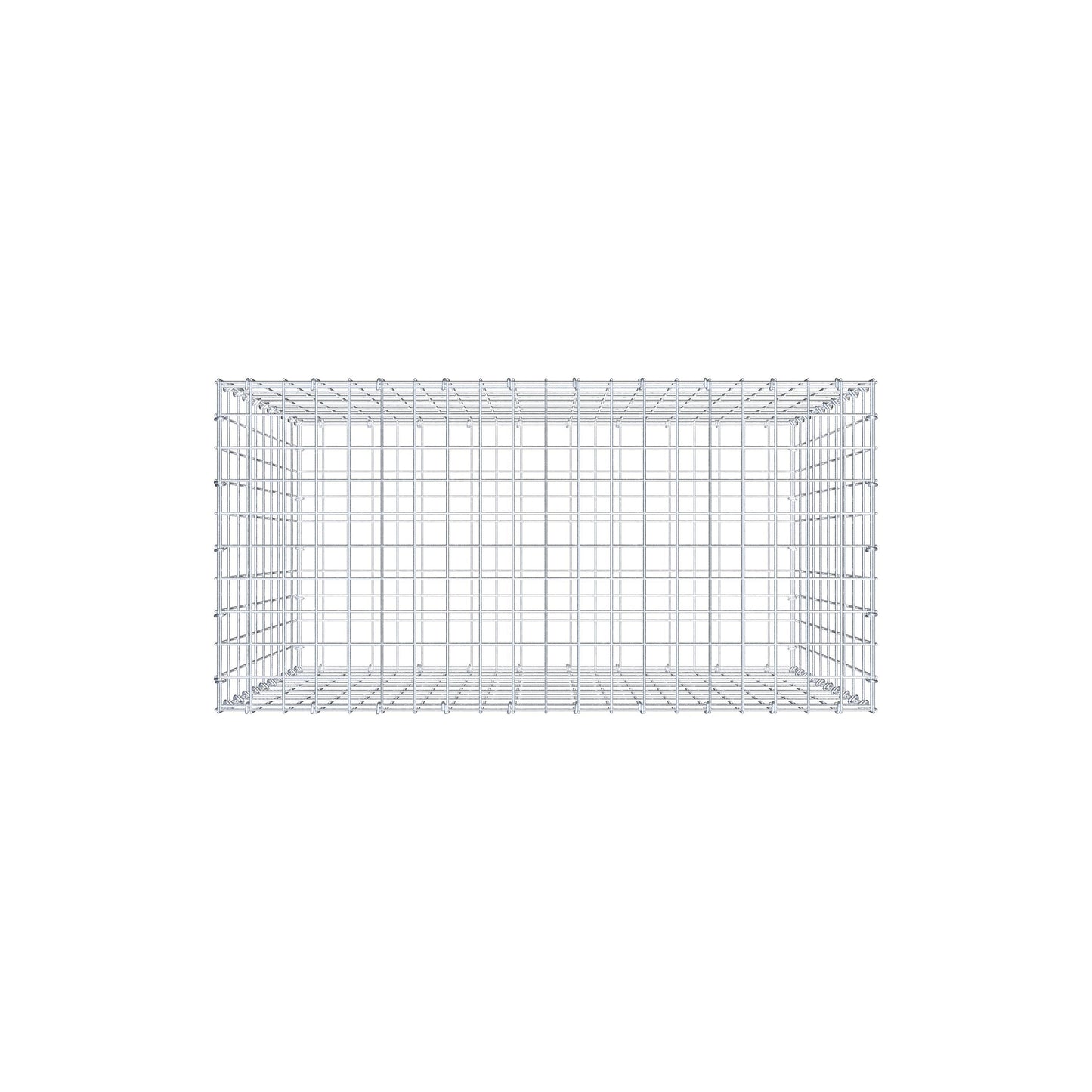 Gabion 100 cm x 100 cm x 50 cm (L x H x P), mailles 5 cm x 10 cm, anneau en C
