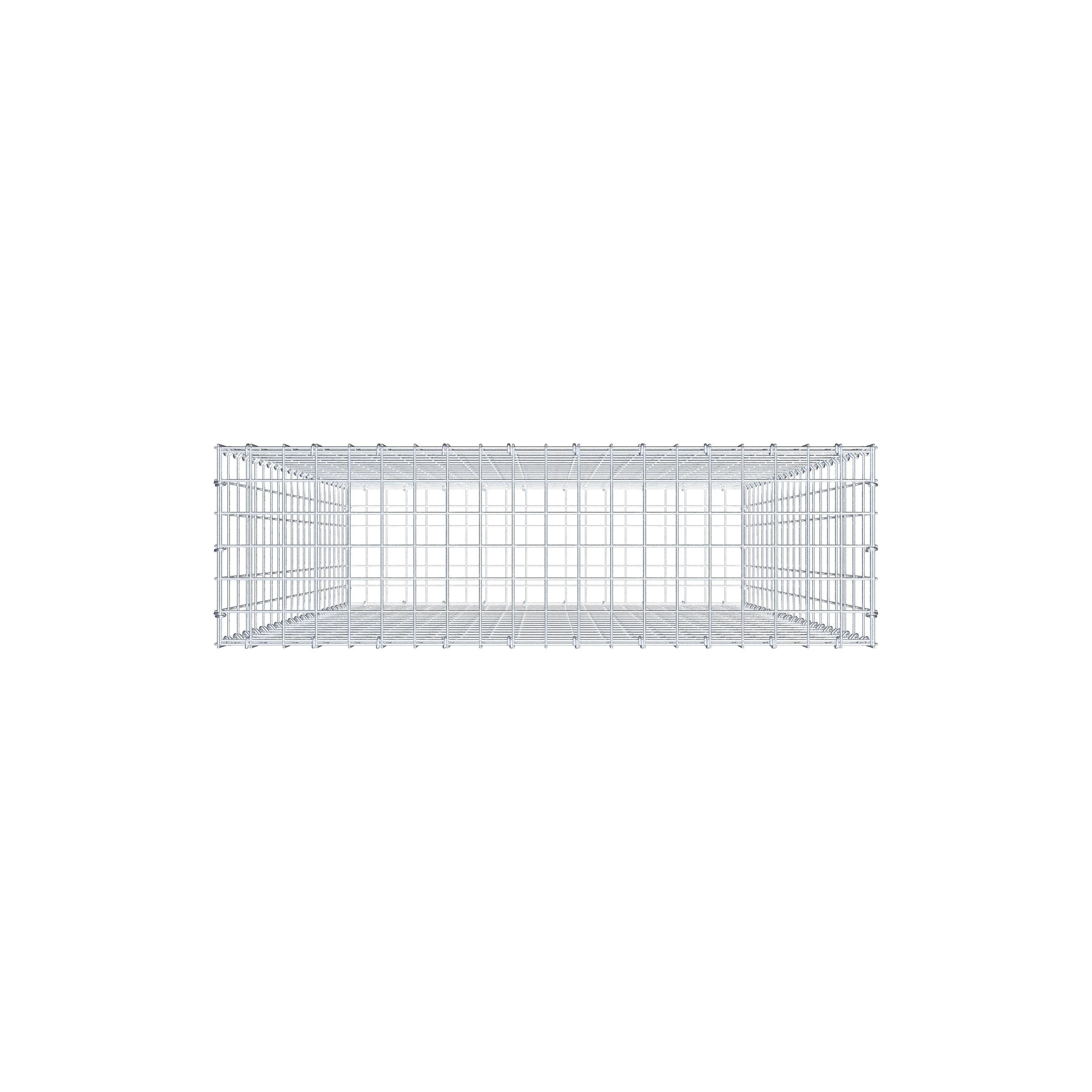 Gabion 200 cm x 100 cm x 30 cm (L x H x P), maille 5 cm x 10 cm, anneau en C