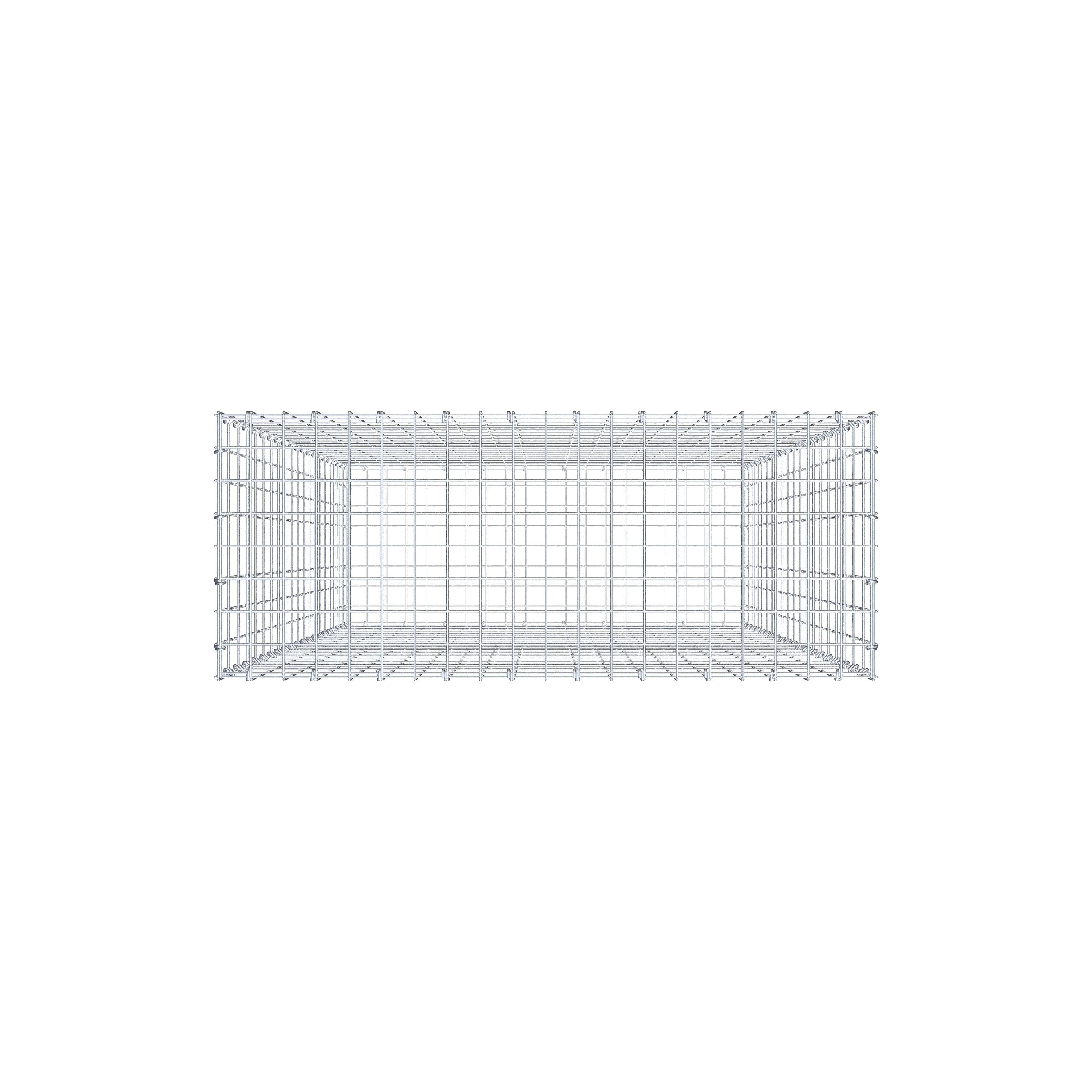 Gabion 200 cm x 100 cm x 40 cm (L x H x P), maille 5 cm x 10 cm, anneau en C