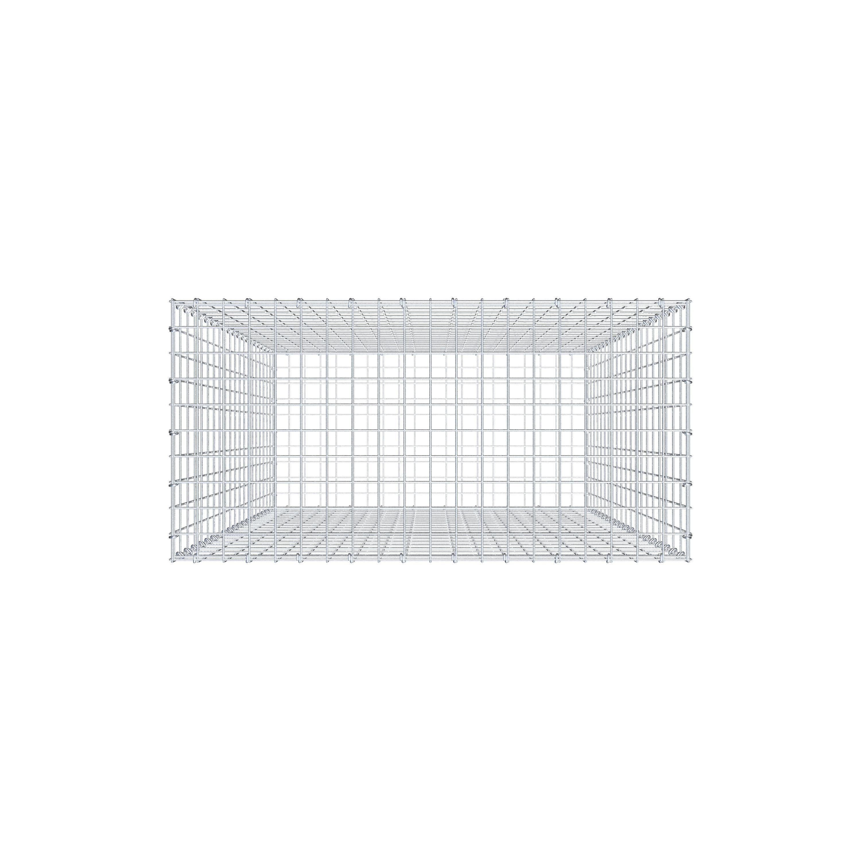 Gabion 200 cm x 100 cm x 50 cm (L x H x P), maillage 5 cm x 10 cm, anneau en C