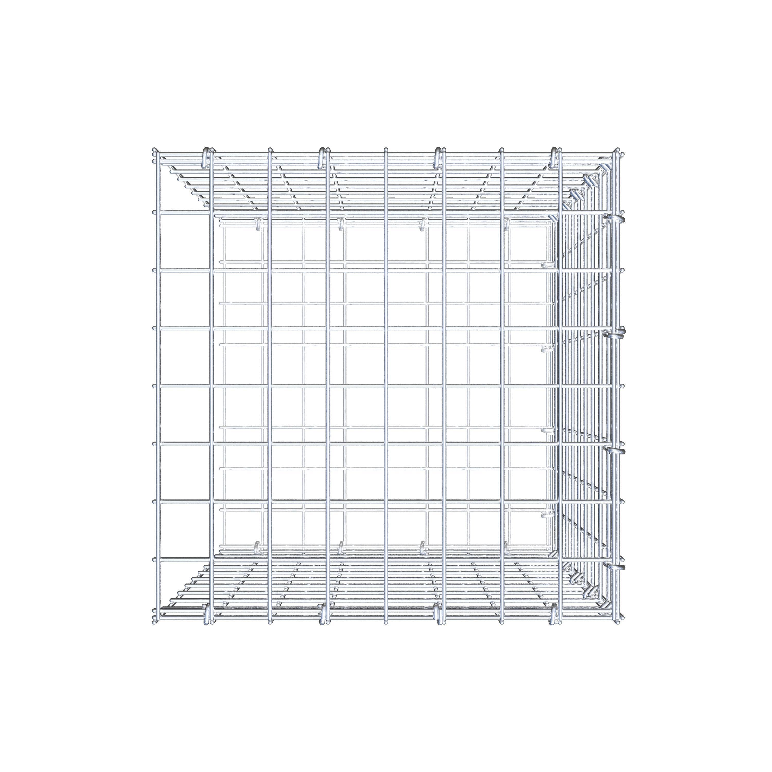 Gabion monté type 2 50 cm x 40 cm x 40 cm (L x H x P), maillage 5 cm x 5 cm, anneau en C