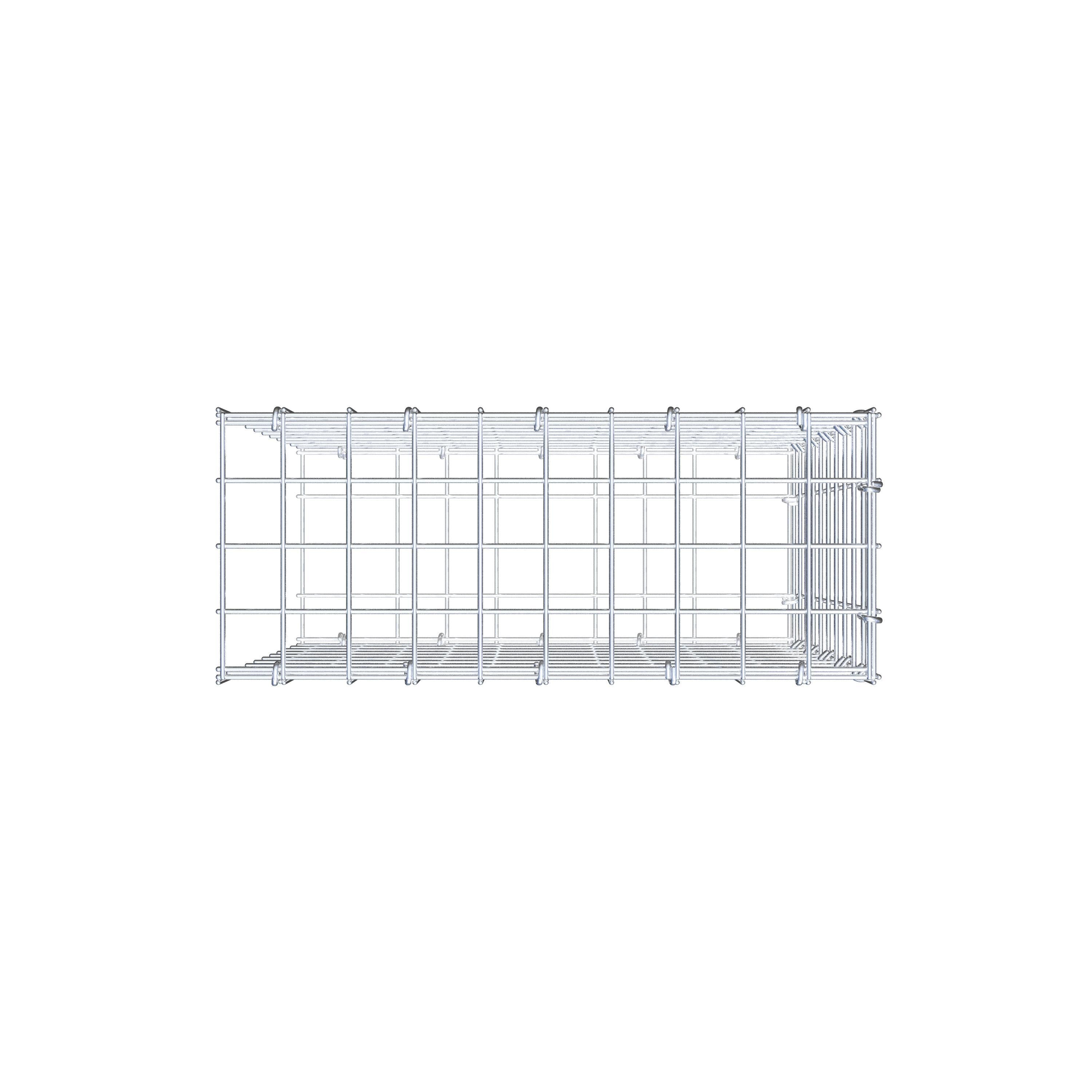 Gabion monté type 2 50 cm x 50 cm x 20 cm (L x H x P), maillage 5 cm x 5 cm, anneau en C