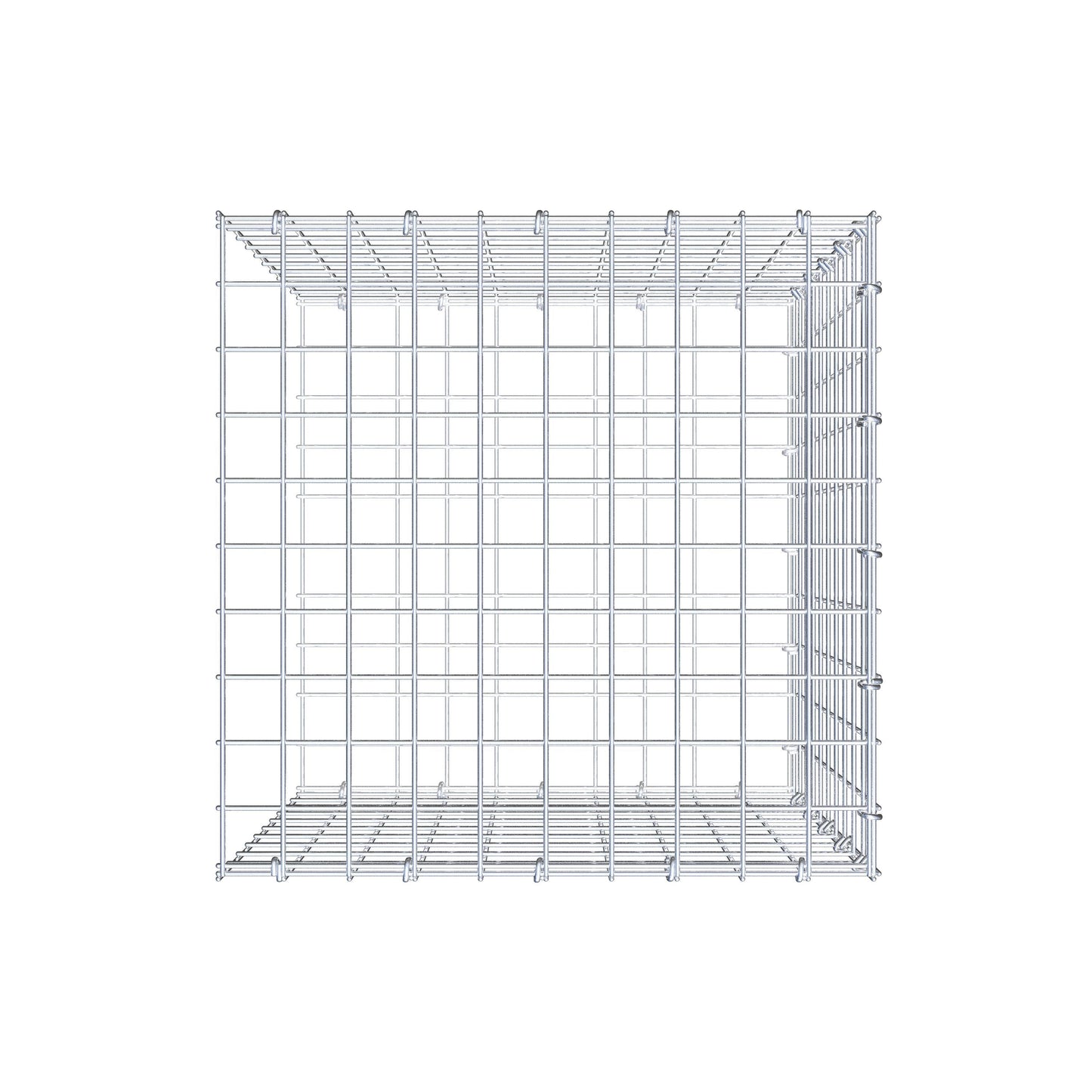 Mounted gabion type 2 50 cm x 50 cm x 50 cm (L x H x D), mesh size 5 cm x 5 cm, C-ring