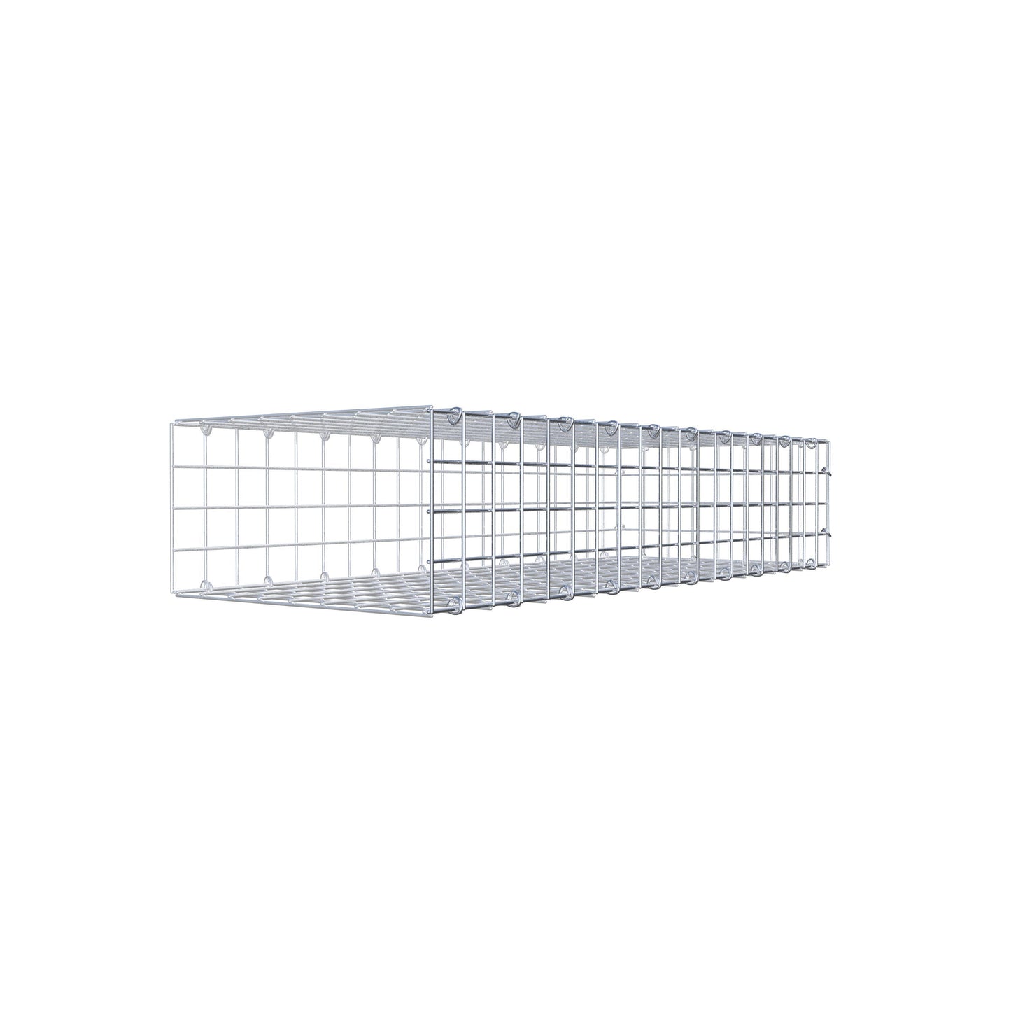 Typ 2 påbyggnadsgabion 100 cm x 20 cm x 40 cm (L x H x D), maskstorlek 5 cm x 5 cm, C-ring
