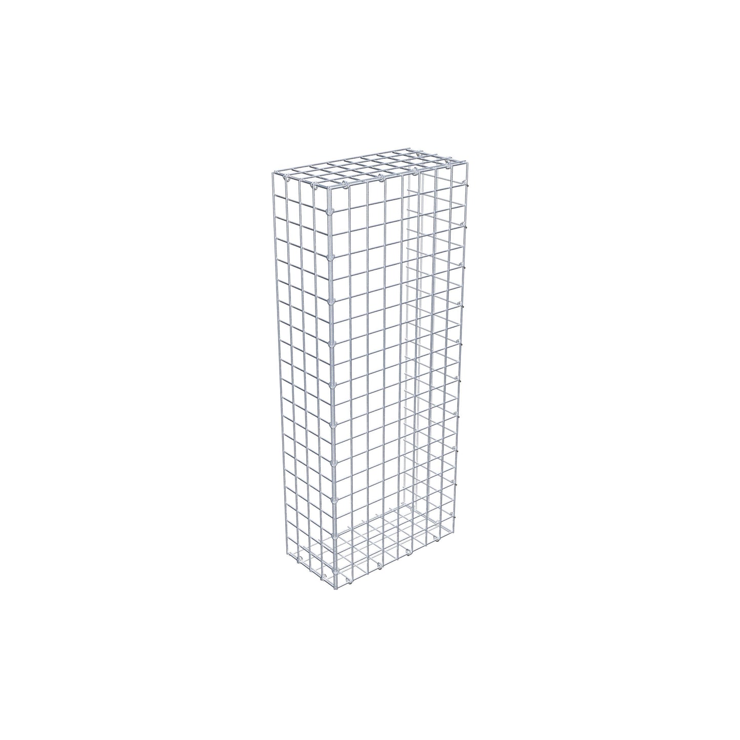 Typ 2 påbyggnadsgabion 100 cm x 20 cm x 40 cm (L x H x D), maskstorlek 5 cm x 5 cm, C-ring