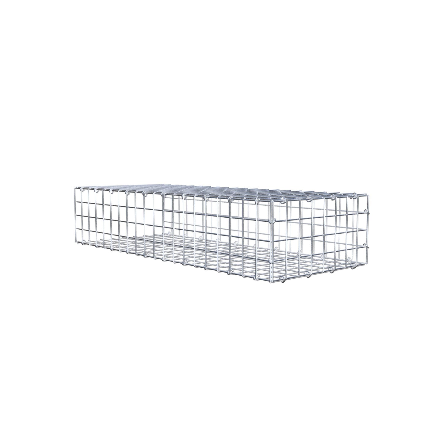 Typ 2 påbyggnadsgabion 100 cm x 20 cm x 40 cm (L x H x D), maskstorlek 5 cm x 5 cm, C-ring