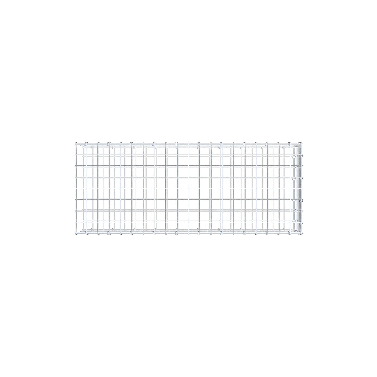 Typ 2 påbyggnadsgabion 100 cm x 20 cm x 40 cm (L x H x D), maskstorlek 5 cm x 5 cm, C-ring