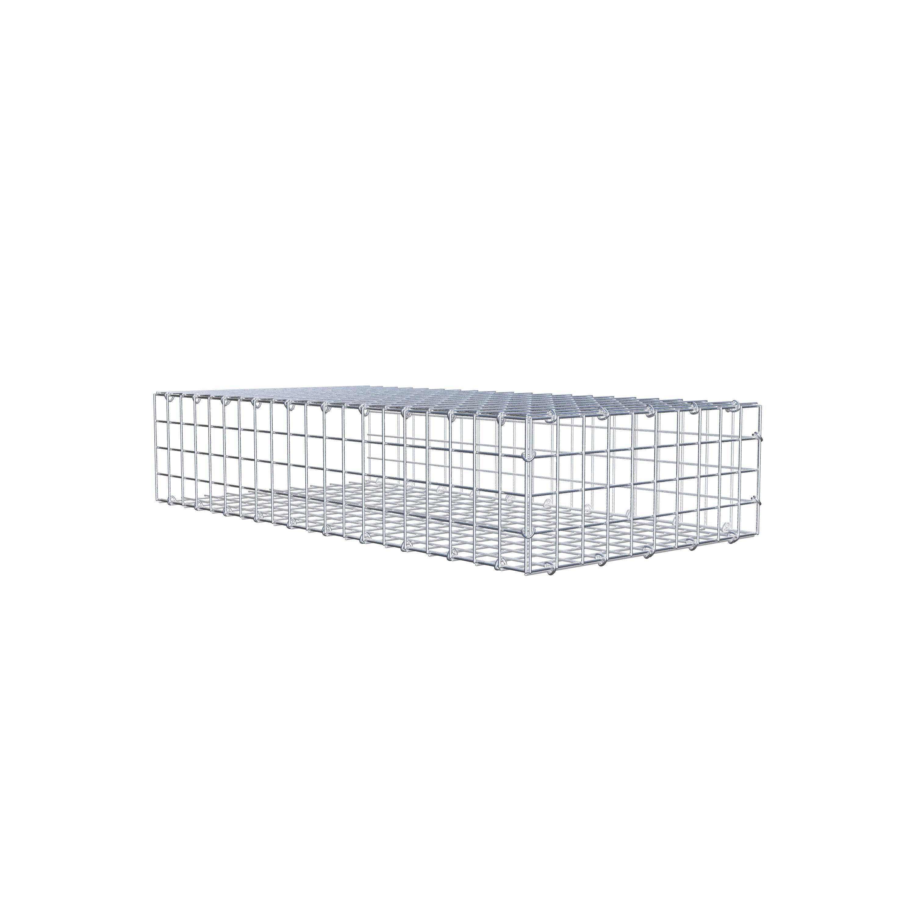 Gabion monté type 2 100 cm x 20 cm x 50 cm (L x H x P), maillage 5 cm x 5 cm, anneau en C