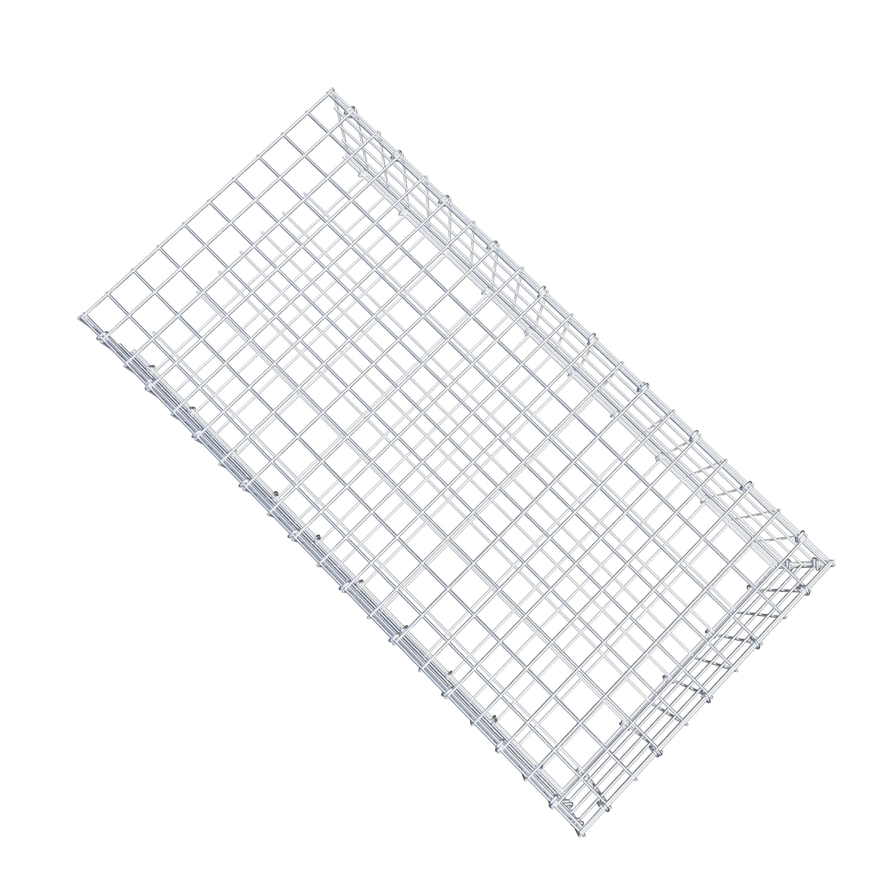 Gabion monté type 2 100 cm x 20 cm x 50 cm (L x H x P), maillage 5 cm x 5 cm, anneau en C