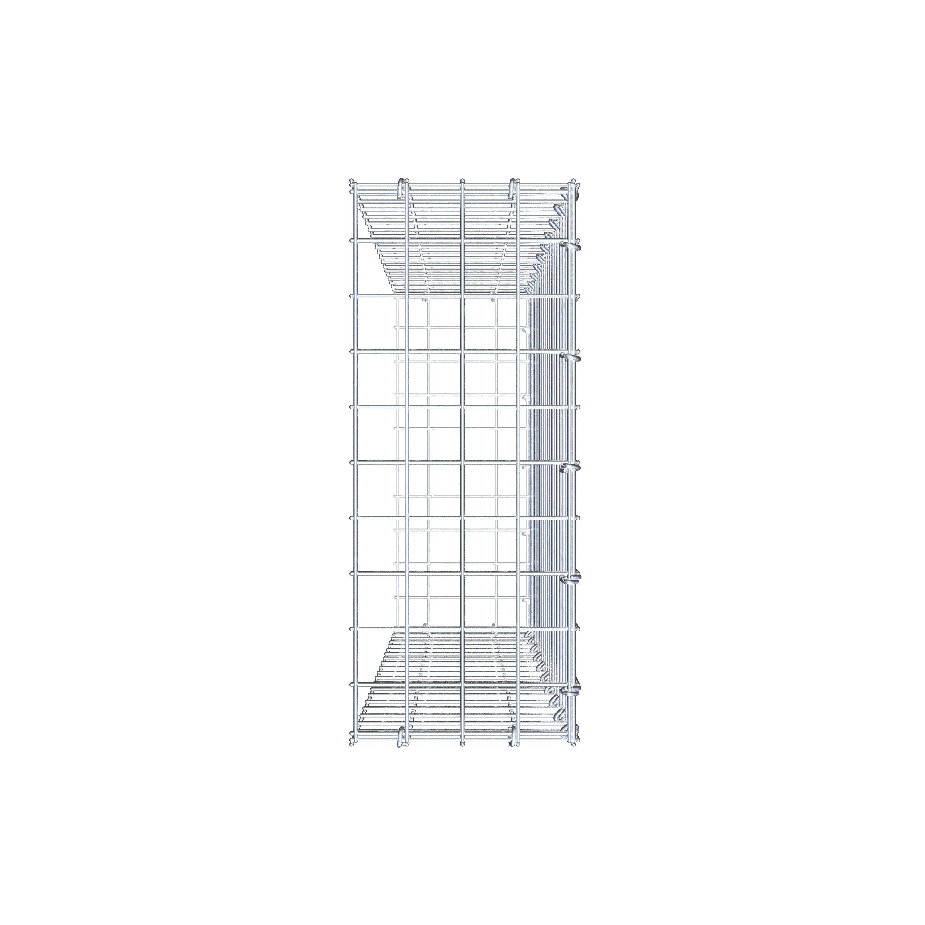 Gabion monté type 2 100 cm x 20 cm x 50 cm (L x H x P), maillage 5 cm x 5 cm, anneau en C