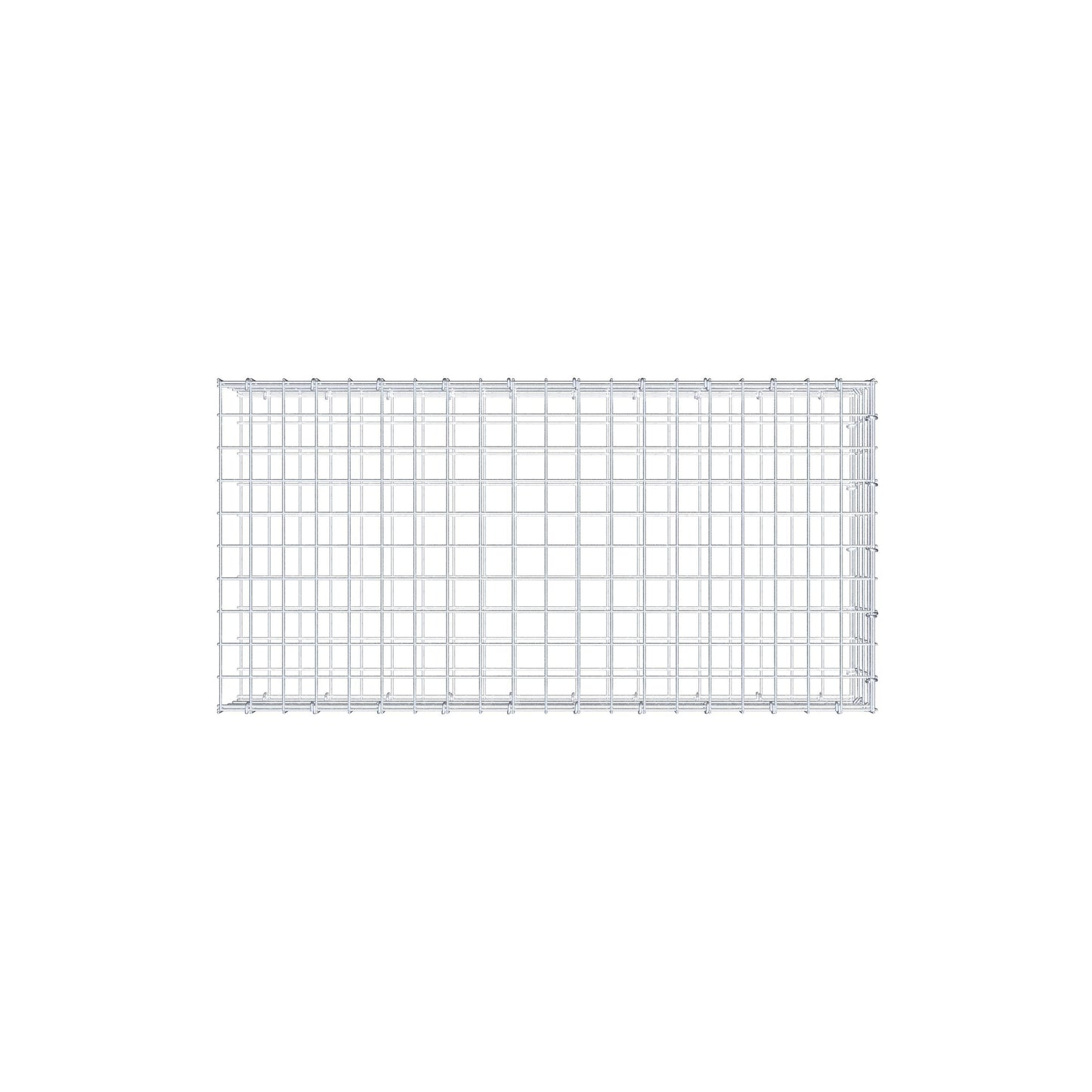 Typ 2 påbyggnadsgabion 100 cm x 20 cm x 50 cm (L x H x D), maskstorlek 5 cm x 5 cm, C-ring