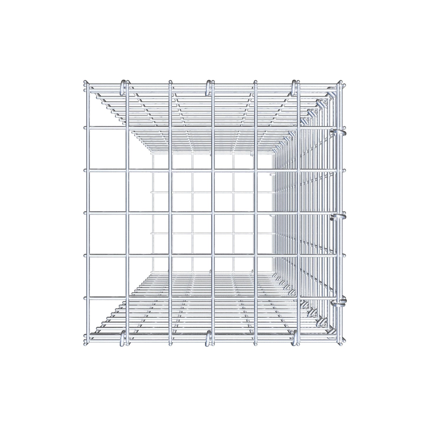 Mounted gabion type 2 100 cm x 30 cm x 30 cm (L x H x D), mesh size 5 cm x 5 cm, C-ring