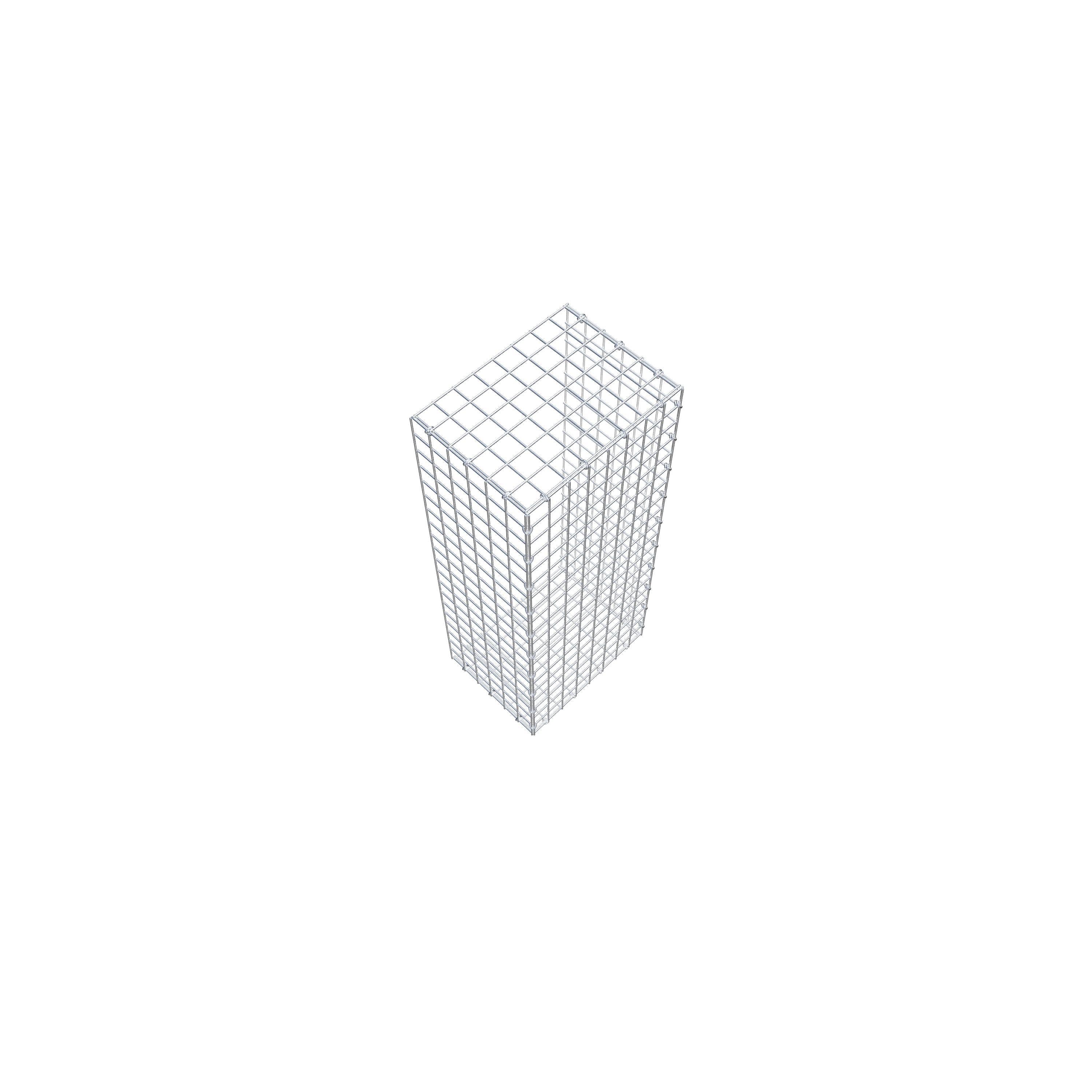 Gavión complementario de tipo 2 100 cm x 30 cm x 40 cm (largo x alto x fondo), malla 5 cm x 5 cm, anillo en C