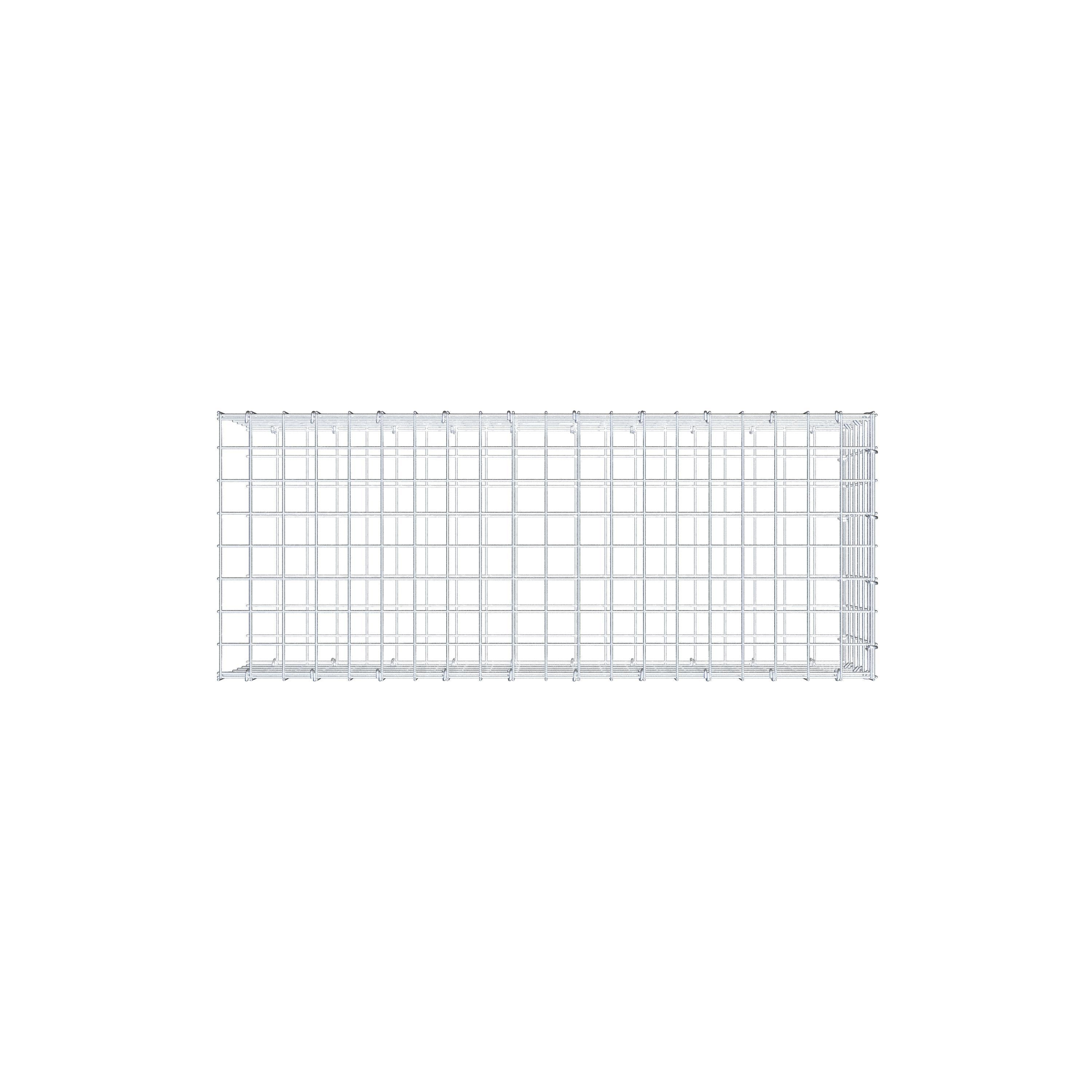 Gavión complementario de tipo 2 100 cm x 30 cm x 40 cm (largo x alto x fondo), malla 5 cm x 5 cm, anillo en C