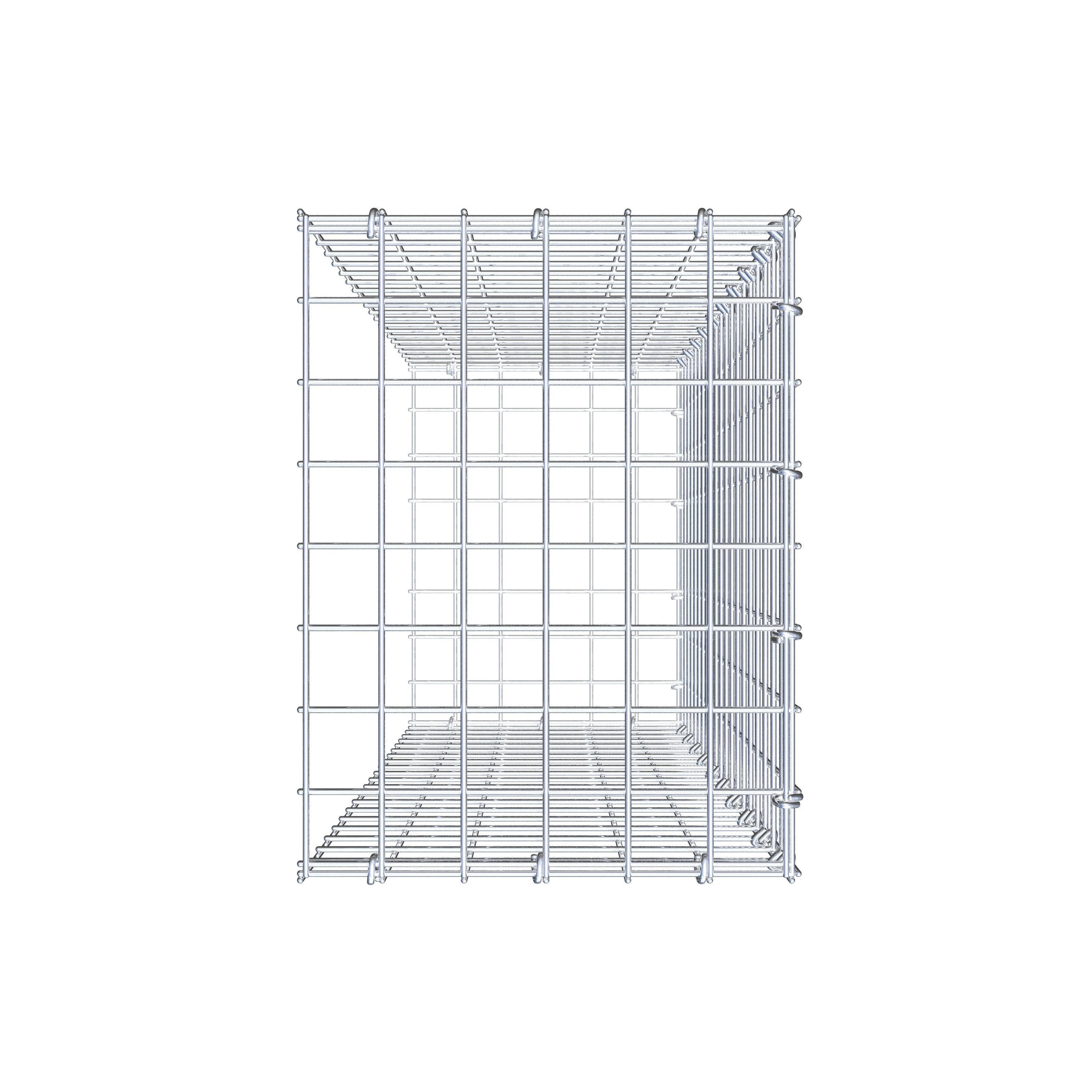 Gavión complementario de tipo 2 100 cm x 30 cm x 40 cm (largo x alto x fondo), malla 5 cm x 5 cm, anillo en C