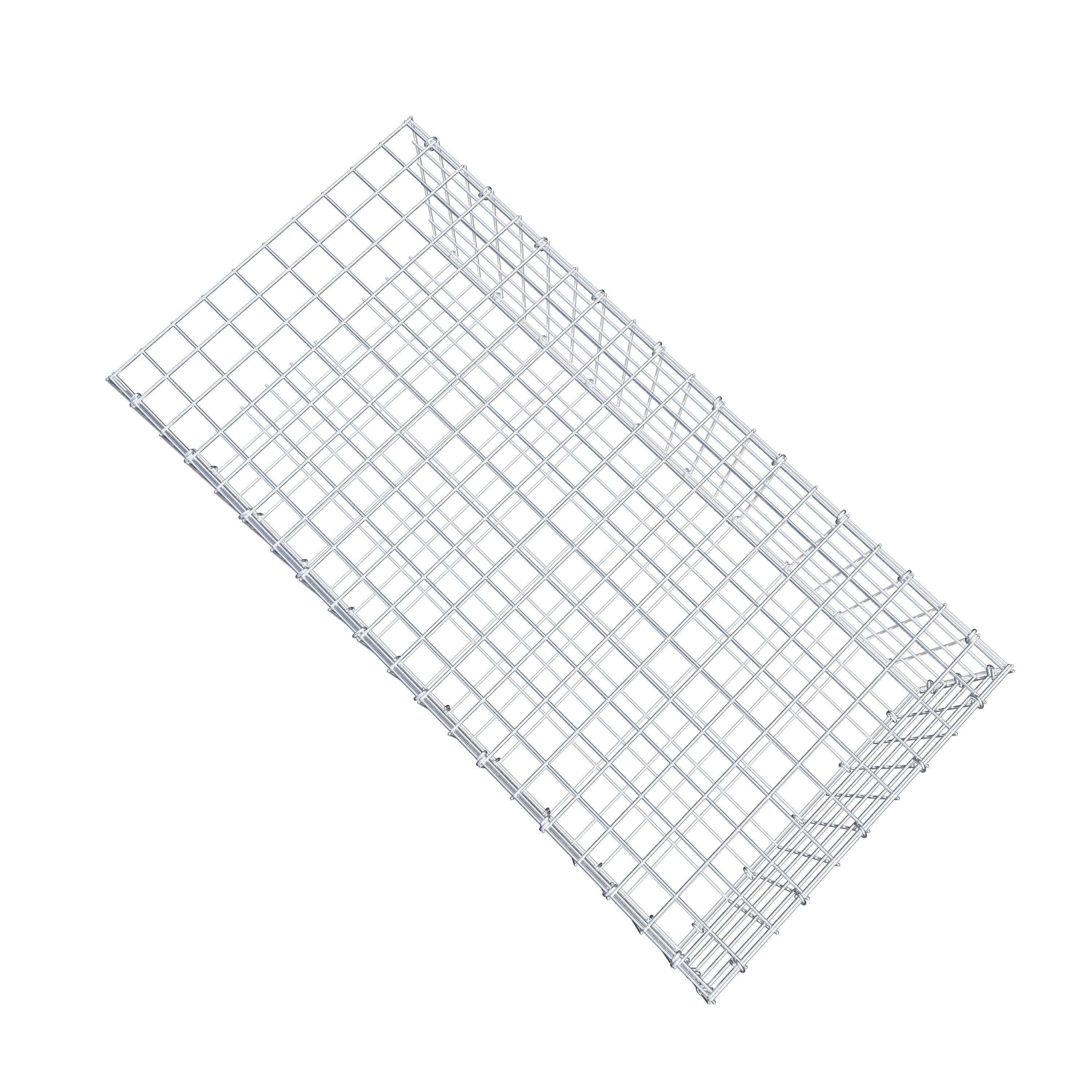 Gabion monté type 2 100 cm x 30 cm x 50 cm (L x H x P), maillage 5 cm x 5 cm, anneau en C