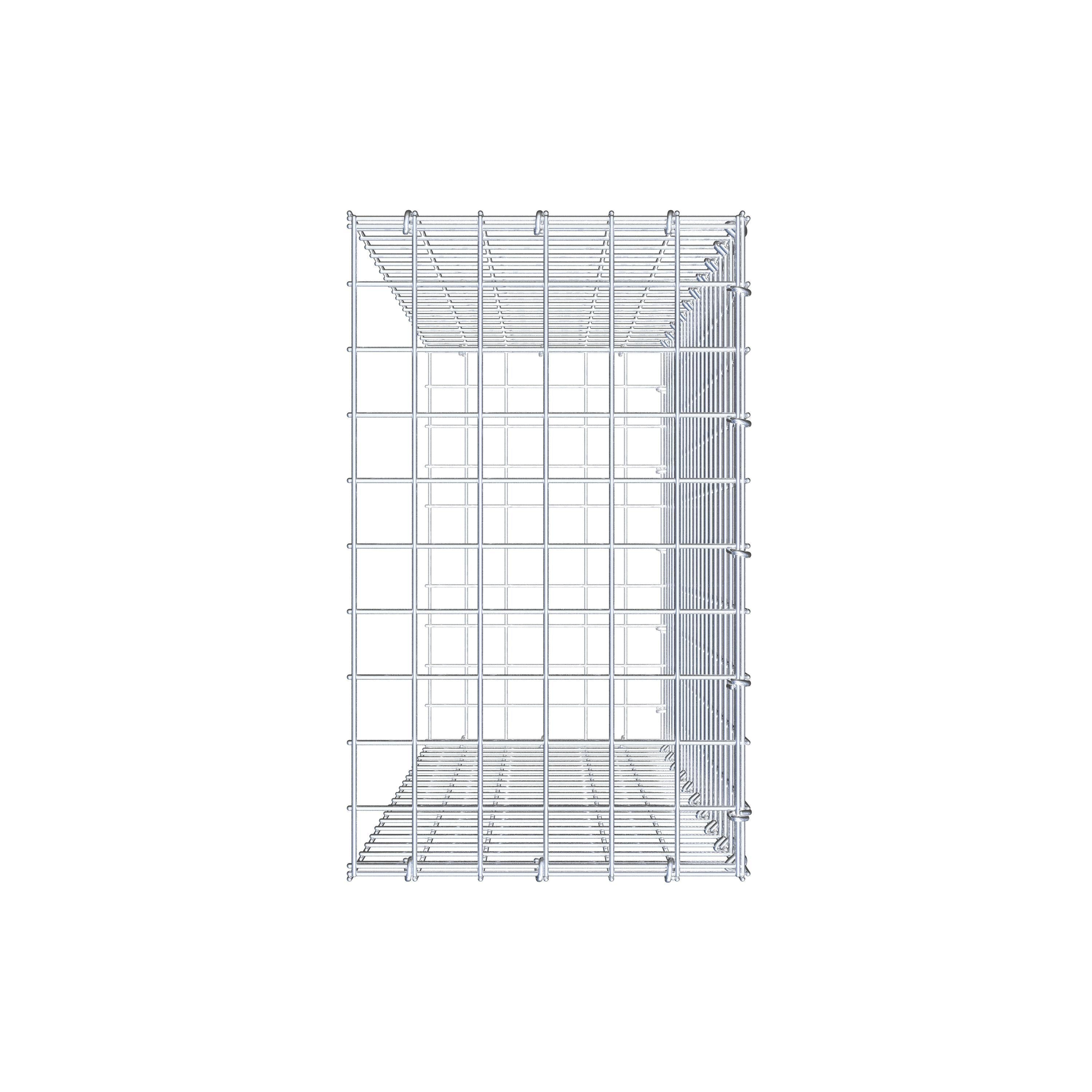 Gabion monté type 2 100 cm x 30 cm x 50 cm (L x H x P), maillage 5 cm x 5 cm, anneau en C