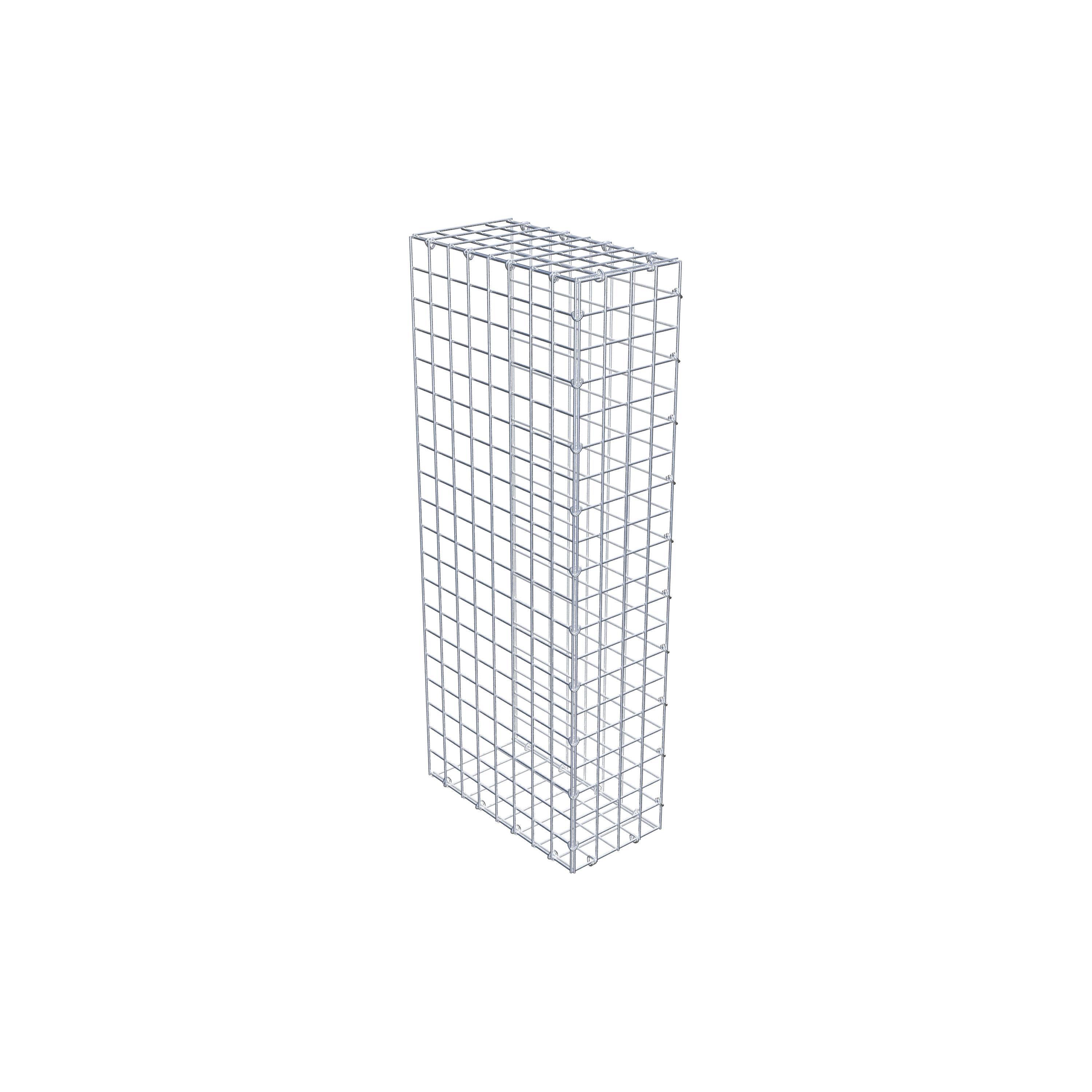 Gabion monté type 2 100 cm x 40 cm x 20 cm (L x H x P), maillage 5 cm x 5 cm, anneau en C