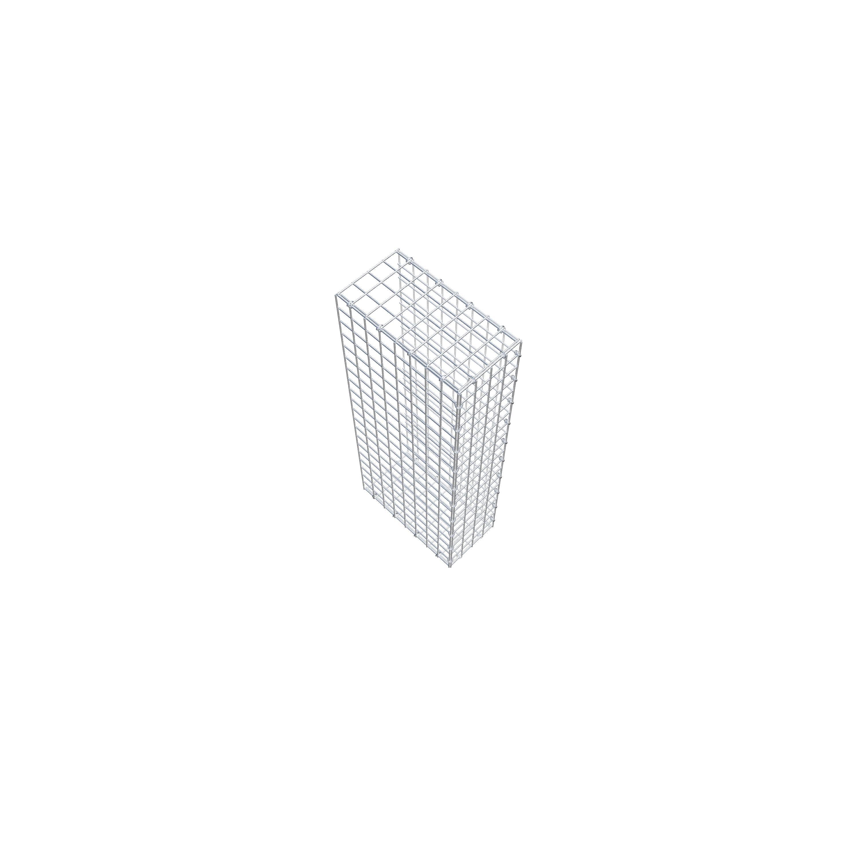 Gabion monté type 2 100 cm x 40 cm x 20 cm (L x H x P), maillage 5 cm x 5 cm, anneau en C