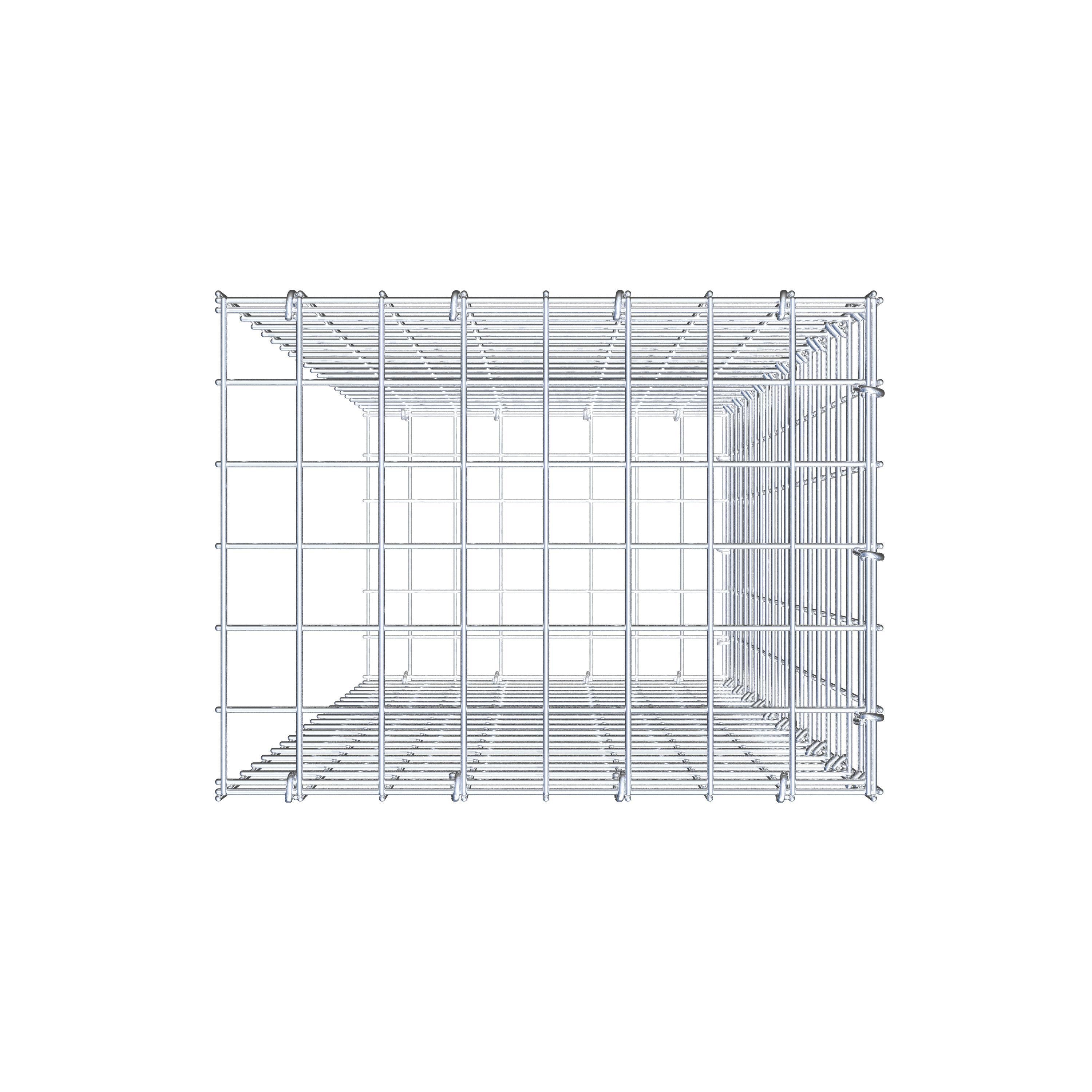 Gabion monté type 2 100 cm x 40 cm x 30 cm (L x H x P), maillage 5 cm x 5 cm, anneau en C