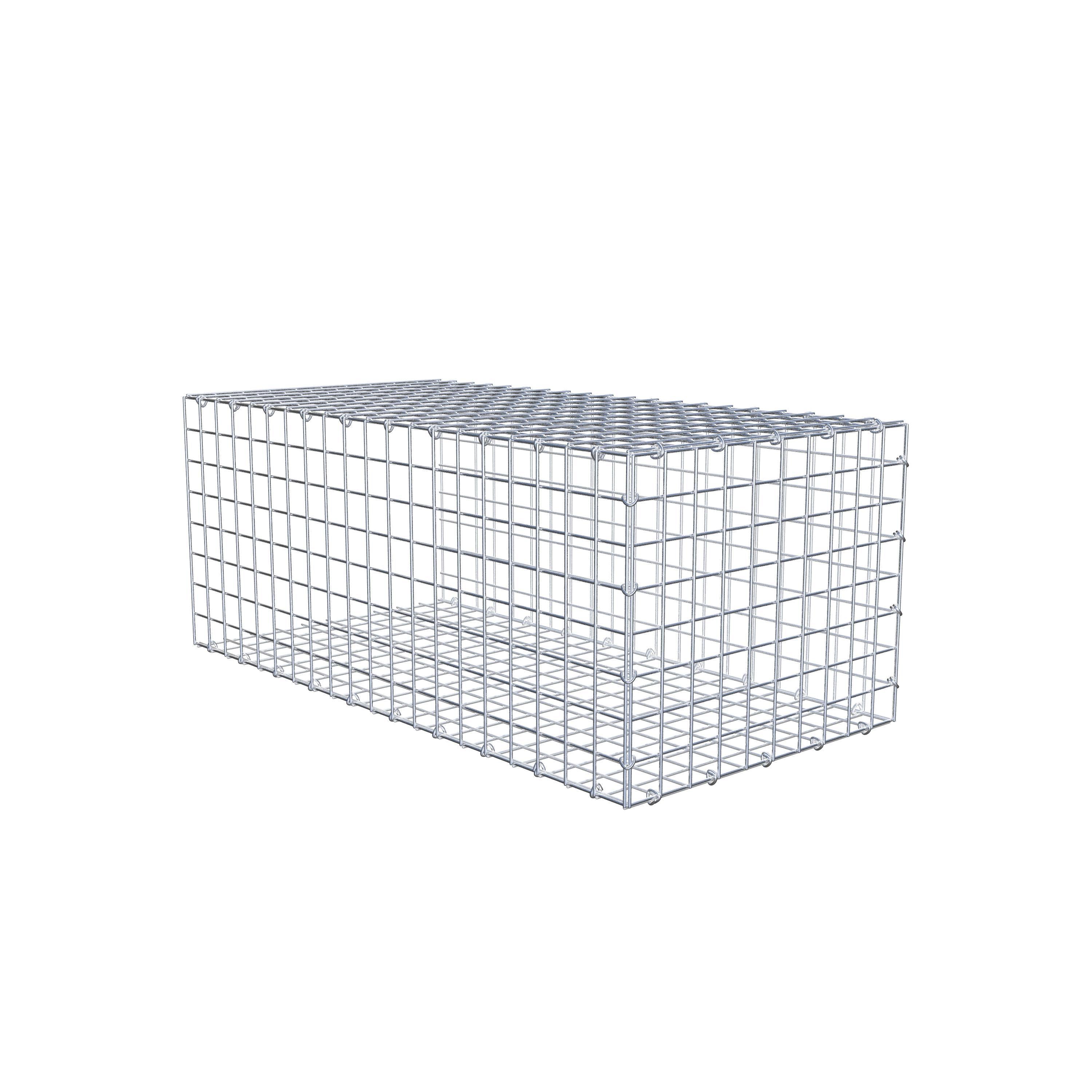 Gabion monté type 2 100 cm x 40 cm x 50 cm (L x H x P), maillage 5 cm x 5 cm, anneau en C