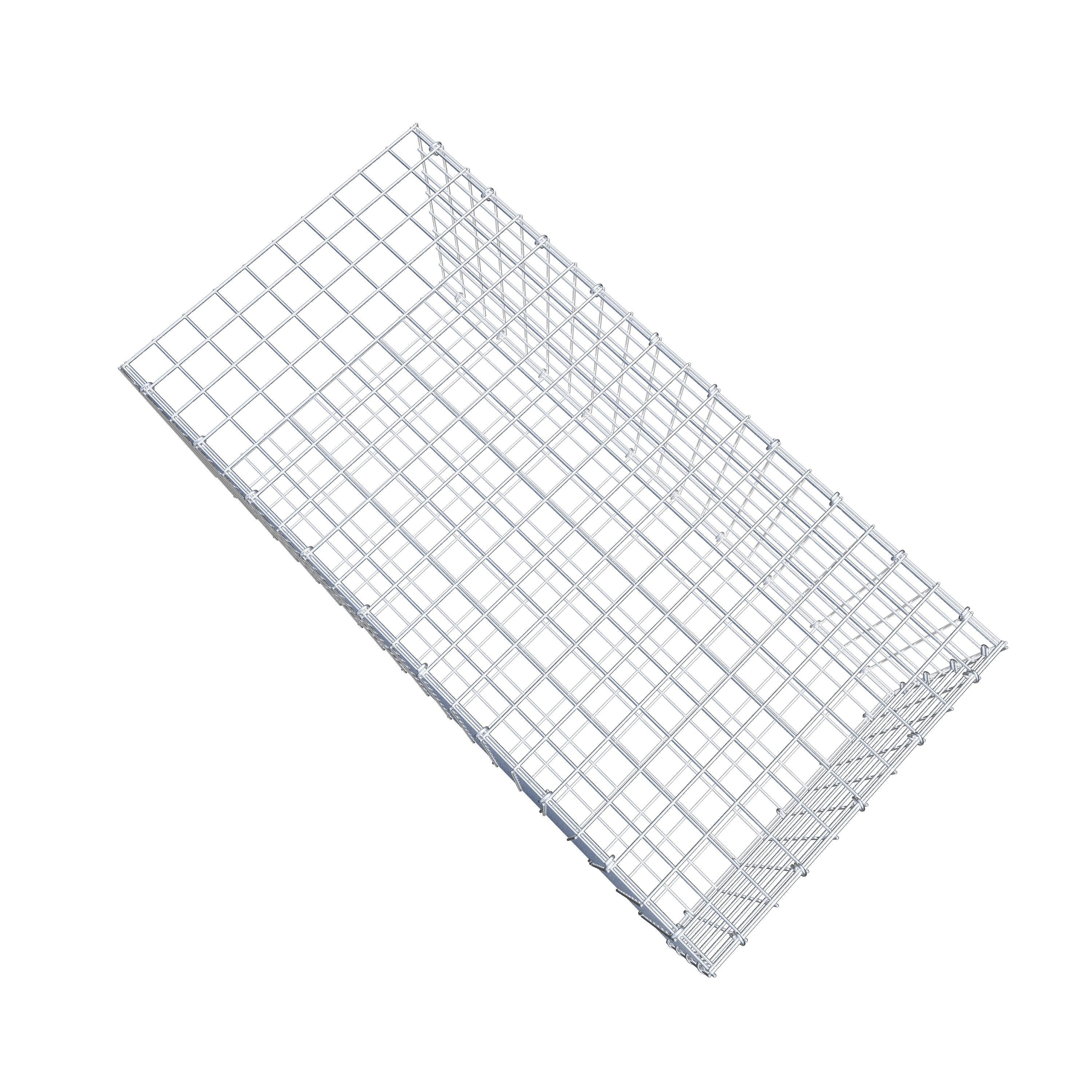 Gavión complementario de tipo 2 100 cm x 40 cm x 50 cm (largo x alto x fondo), malla 5 cm x 5 cm, anillo en C