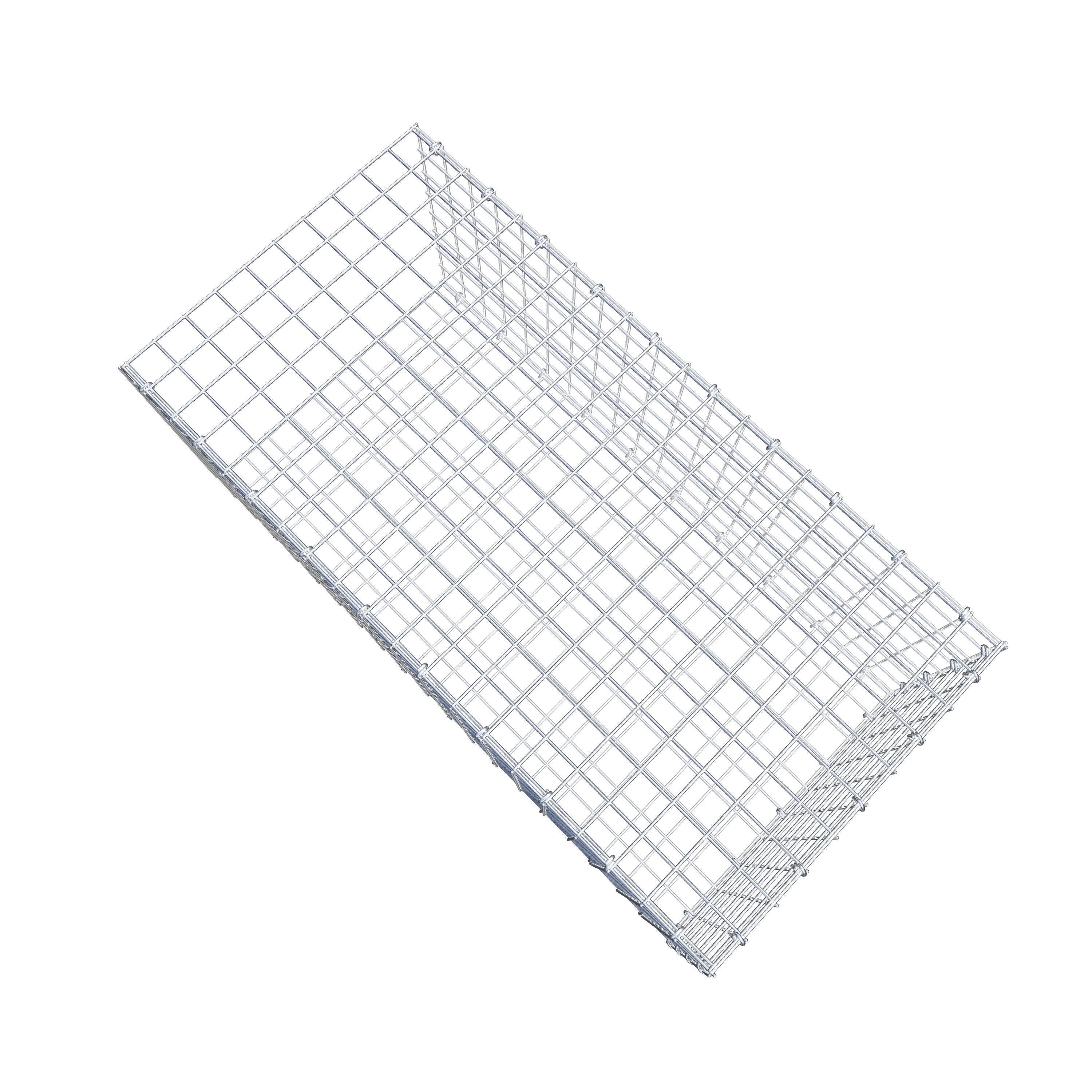 Gabion monté type 2 100 cm x 40 cm x 50 cm (L x H x P), maillage 5 cm x 5 cm, anneau en C