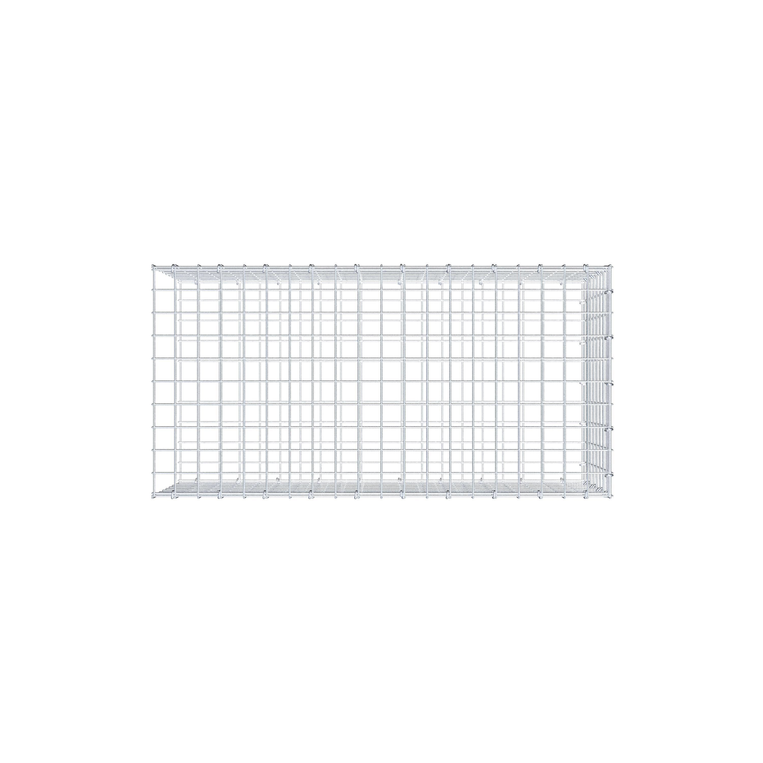 Gabion monté type 2 100 cm x 40 cm x 50 cm (L x H x P), maillage 5 cm x 5 cm, anneau en C