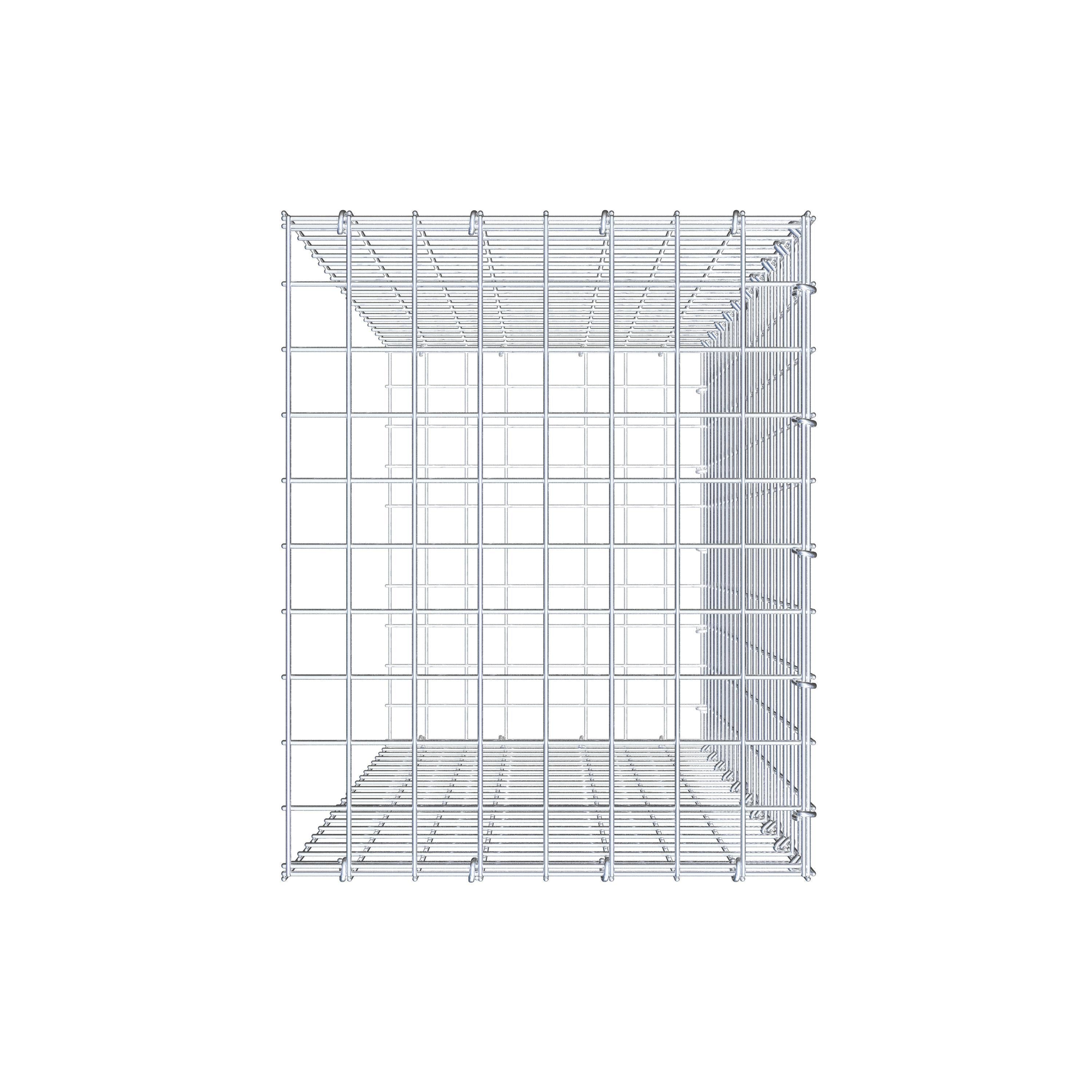 Gabion monté type 2 100 cm x 40 cm x 50 cm (L x H x P), maillage 5 cm x 5 cm, anneau en C