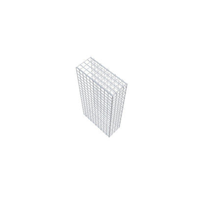 Typ 2 påbyggnadsgabion 100 cm x 50 cm x 20 cm (L x H x D), maskstorlek 5 cm x 5 cm, C-ring