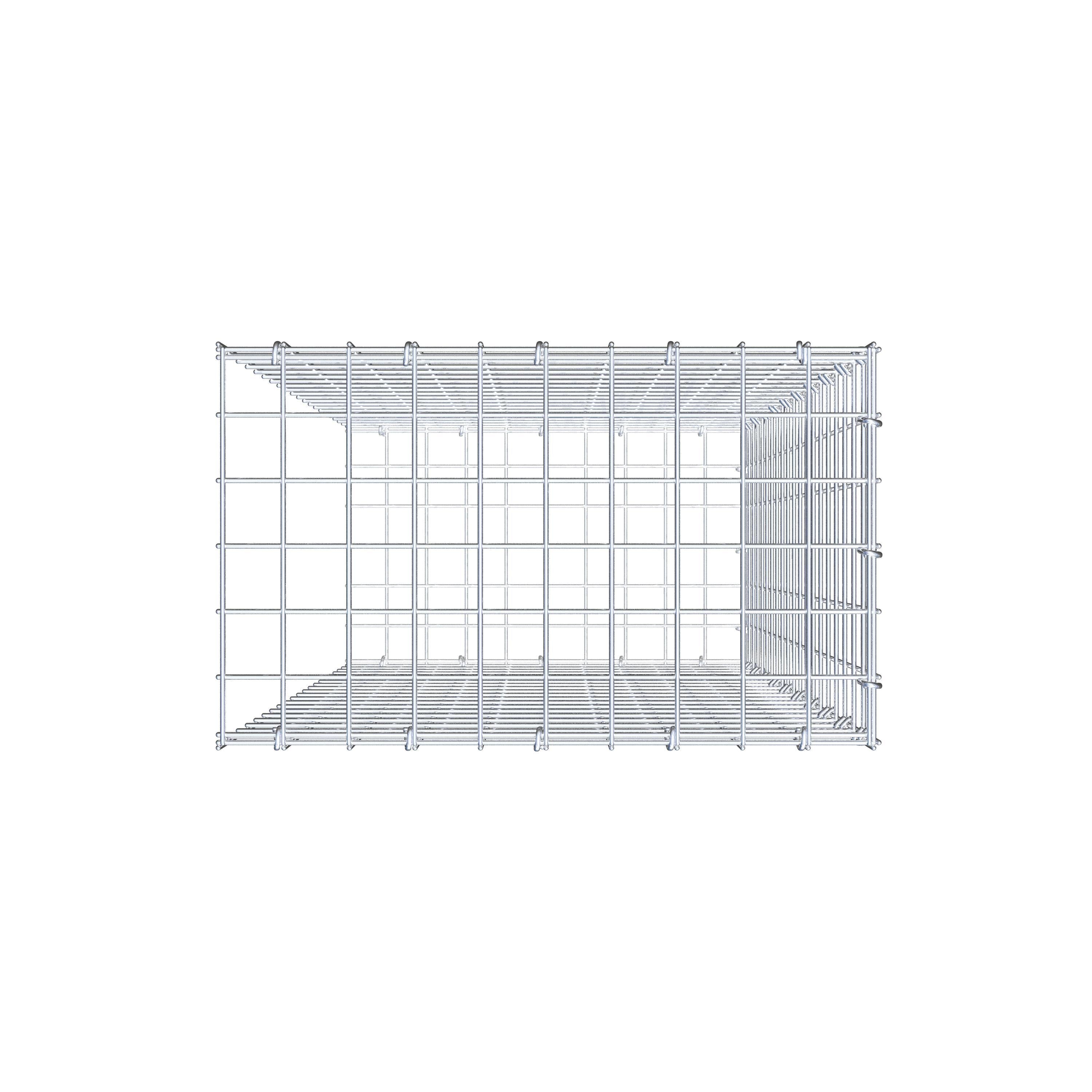 Gavión acoplable tipo 2 100 cm x 50 cm x 30 cm (L x A x P), malla 5 cm x 5 cm, anillo en C