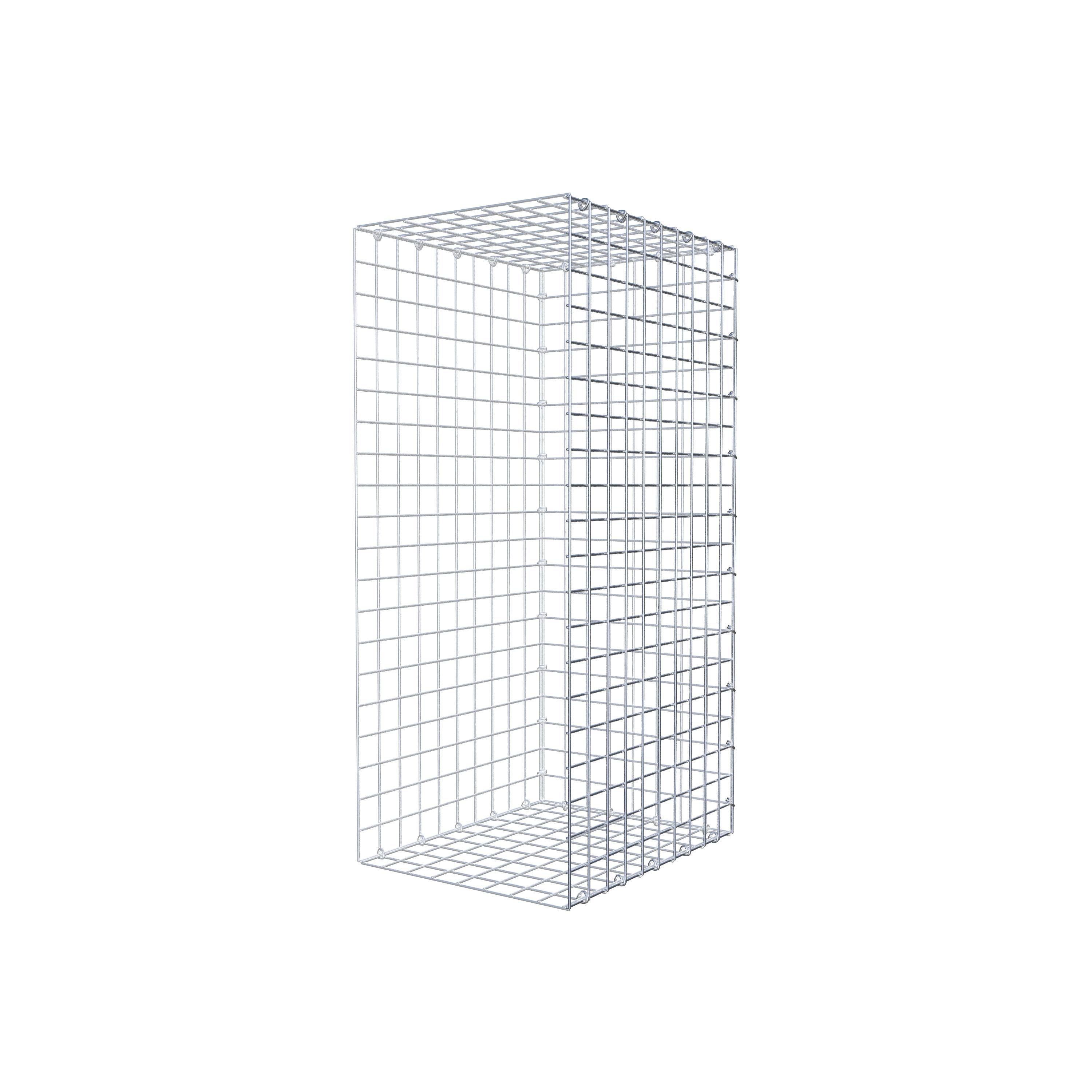 Gavión complementario de tipo 2 100 cm x 50 cm x 40 cm (largo x alto x fondo), malla 5 cm x 5 cm, anillo en C