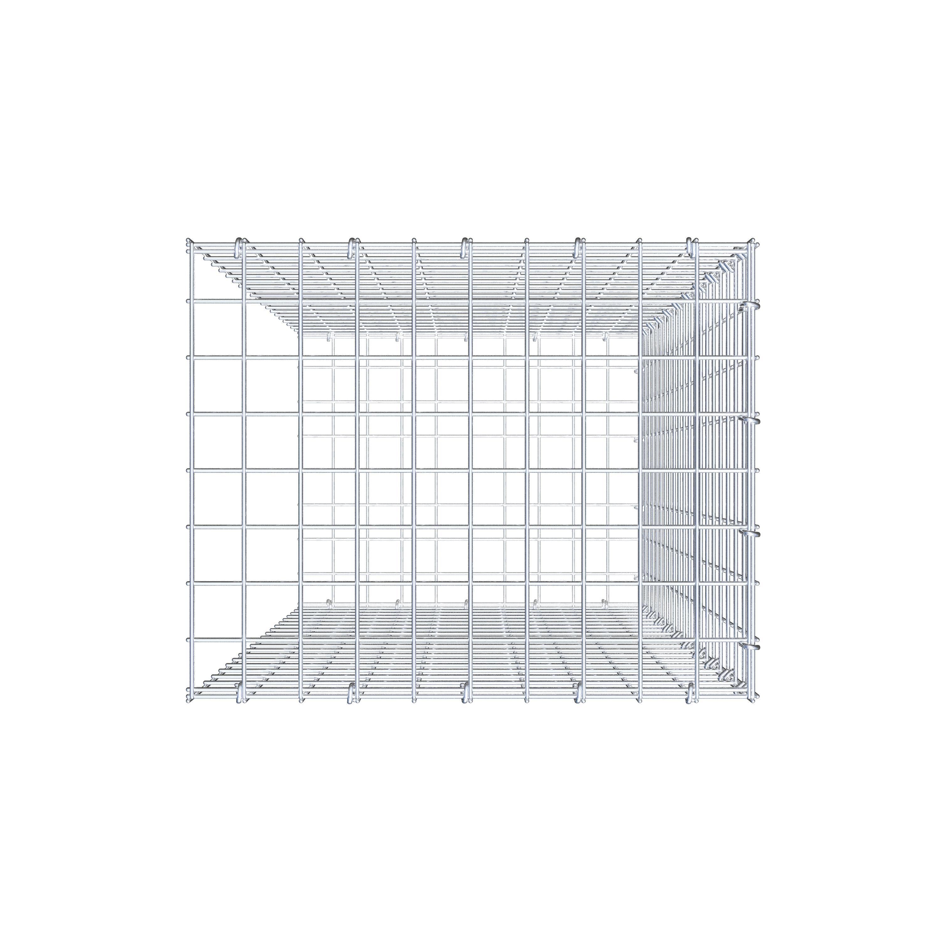 Gabion monté type 2 100 cm x 50 cm x 40 cm (L x H x P), maillage 5 cm x 5 cm, anneau en C