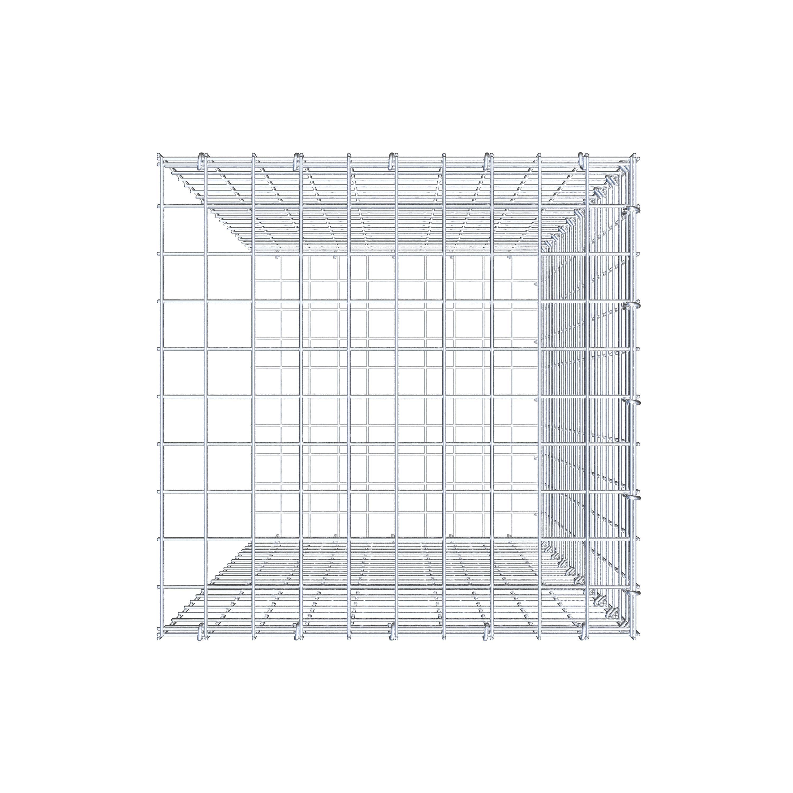 Gabion monté type 2 100 cm x 50 cm x 50 cm (L x H x P), maillage 5 cm x 5 cm, anneau en C