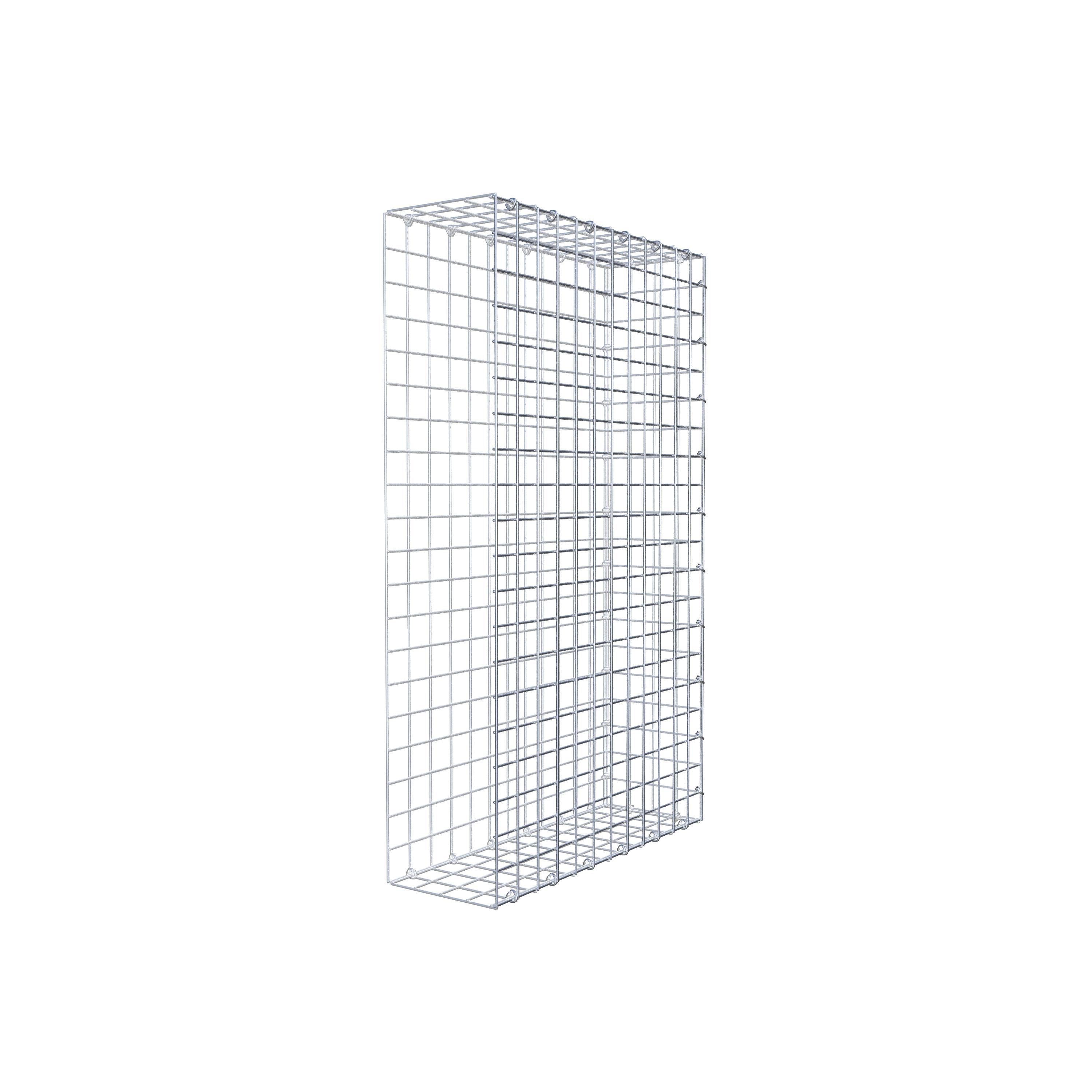 Monteret gabion type 2 100 cm x 60 cm x 20 cm (L x H x D), maskestørrelse 5 cm x 5 cm, C-ring