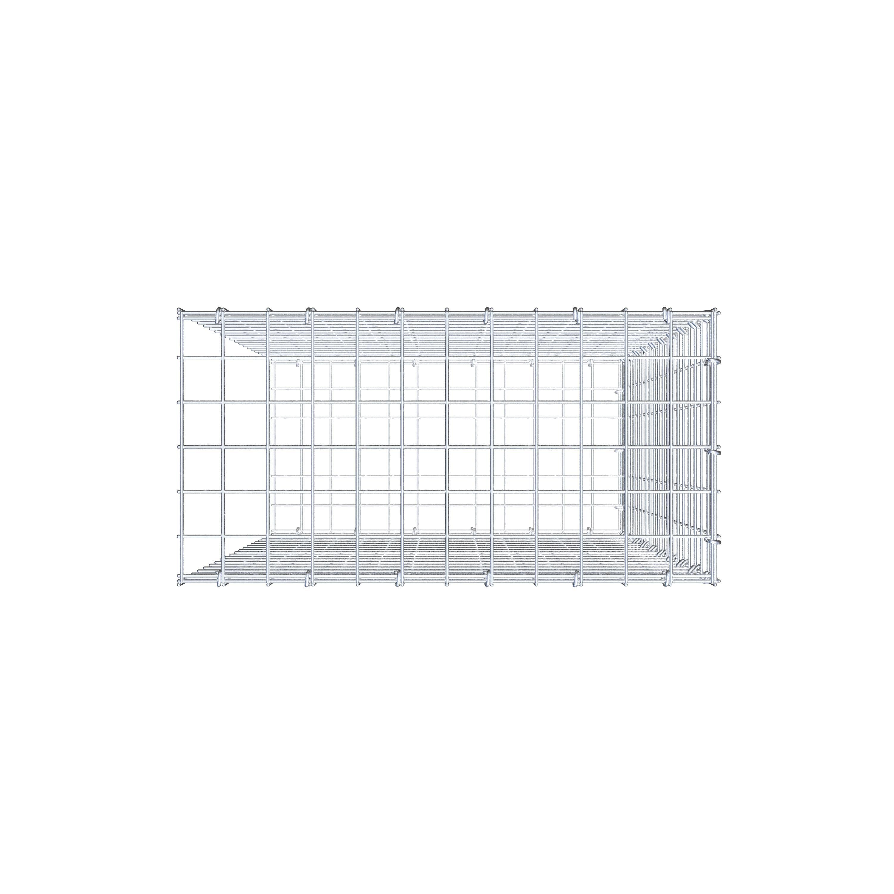 Gabion monté type 2 100 cm x 60 cm x 30 cm (L x H x P), maillage 5 cm x 5 cm, anneau en C