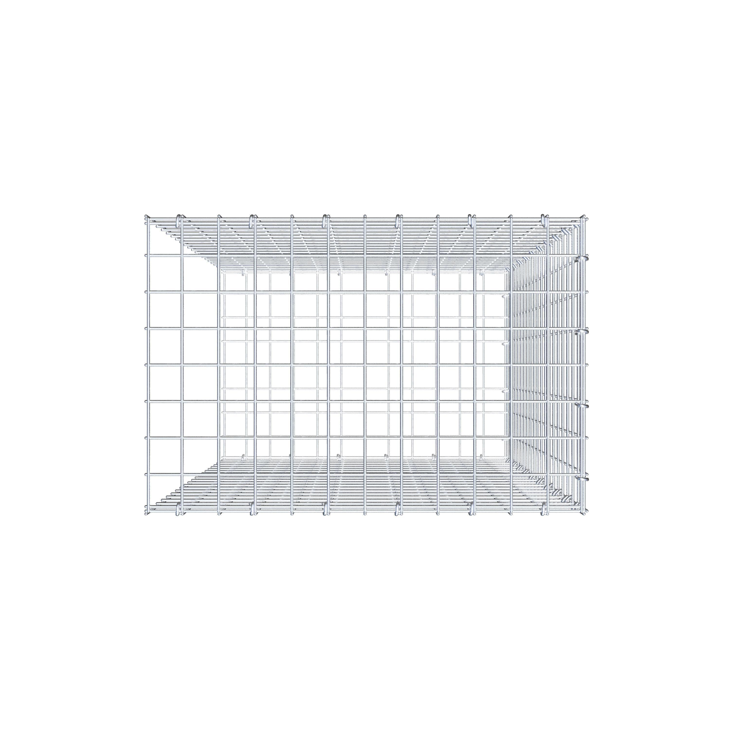 Gabion monté type 2 100 cm x 60 cm x 40 cm (L x H x P), maillage 5 cm x 5 cm, anneau en C